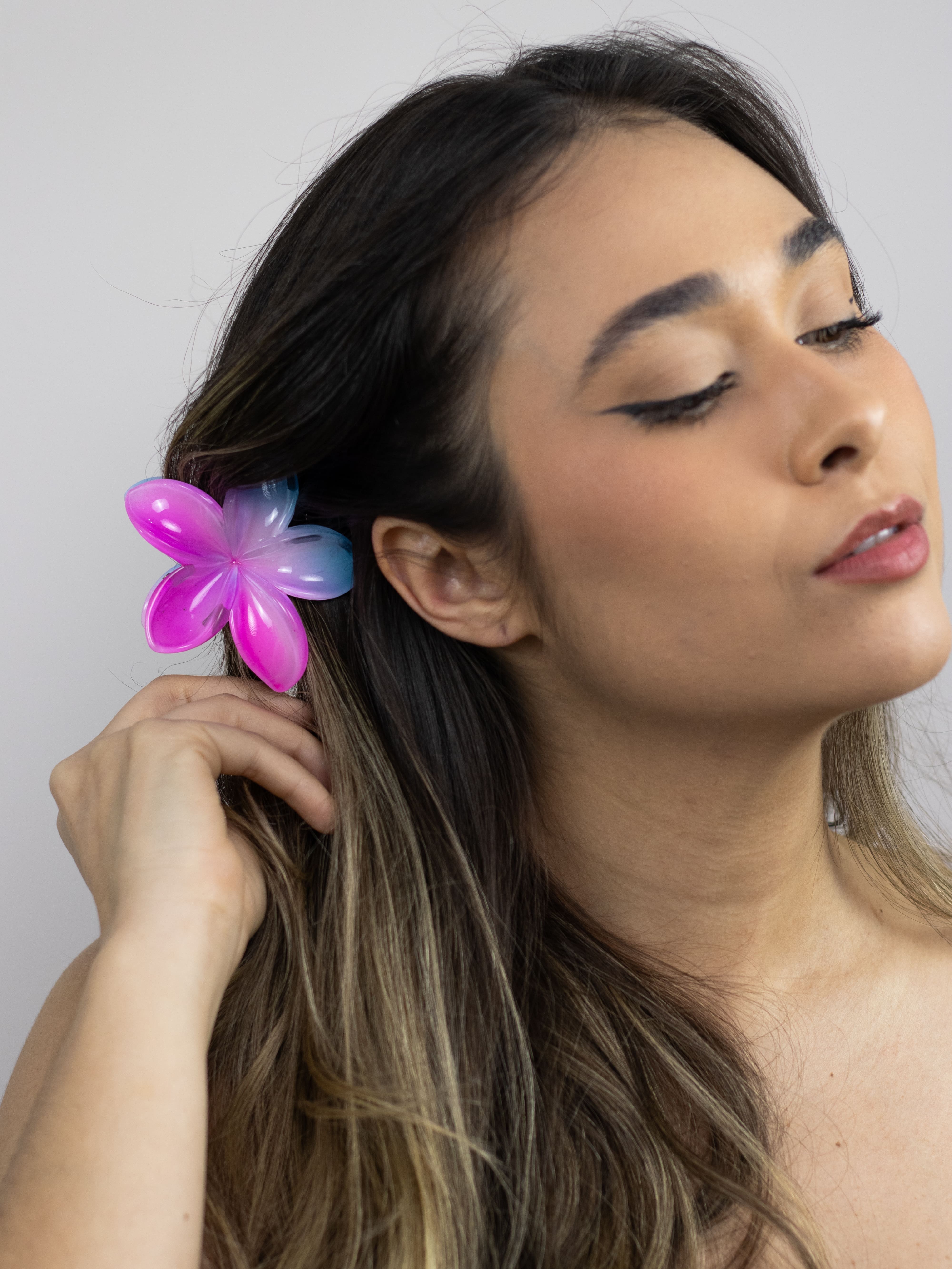 Piranha de Flor Degradê Roxo e Azul