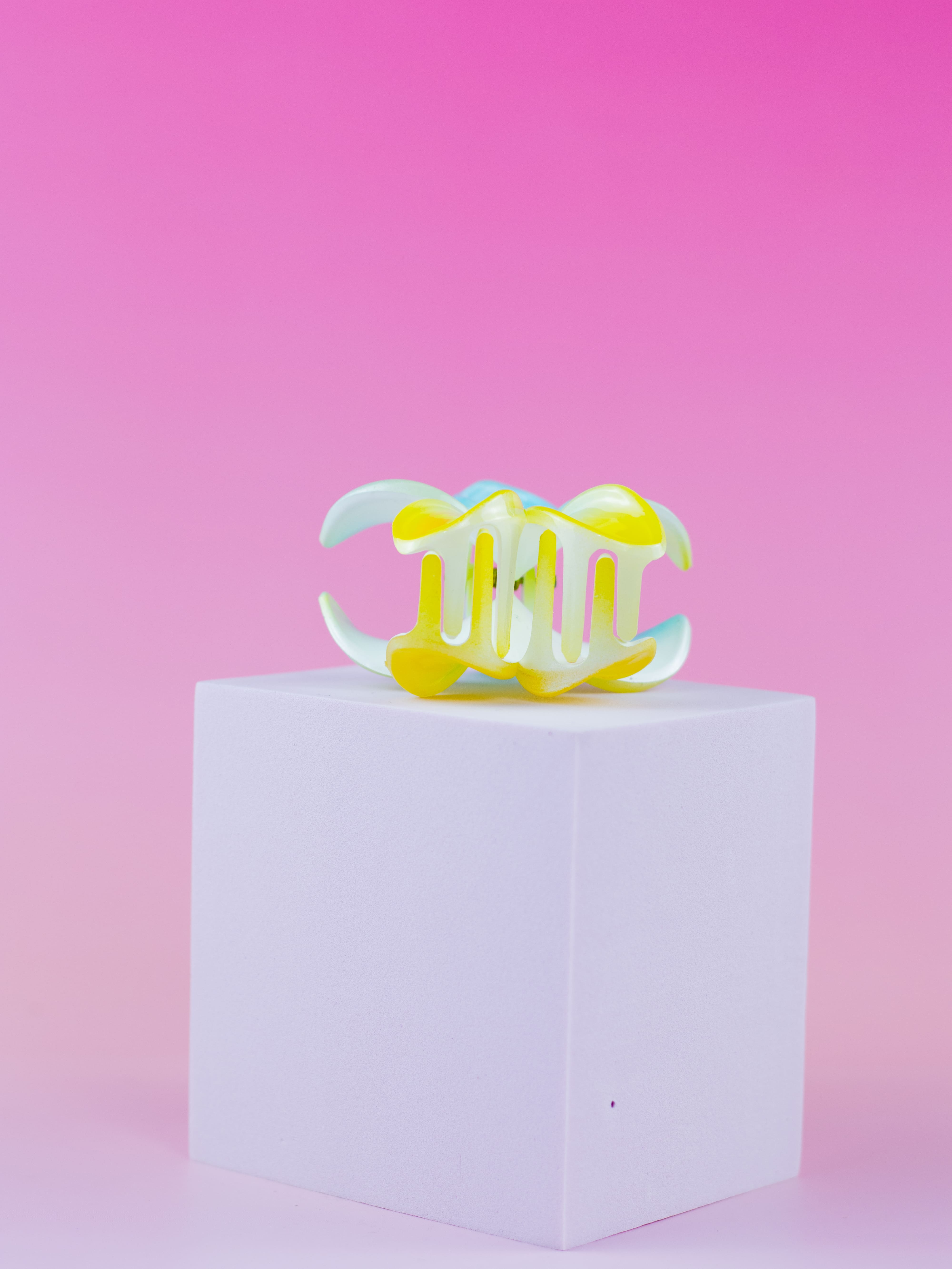 Piranha de Flor Degradê Azul e Amarelo