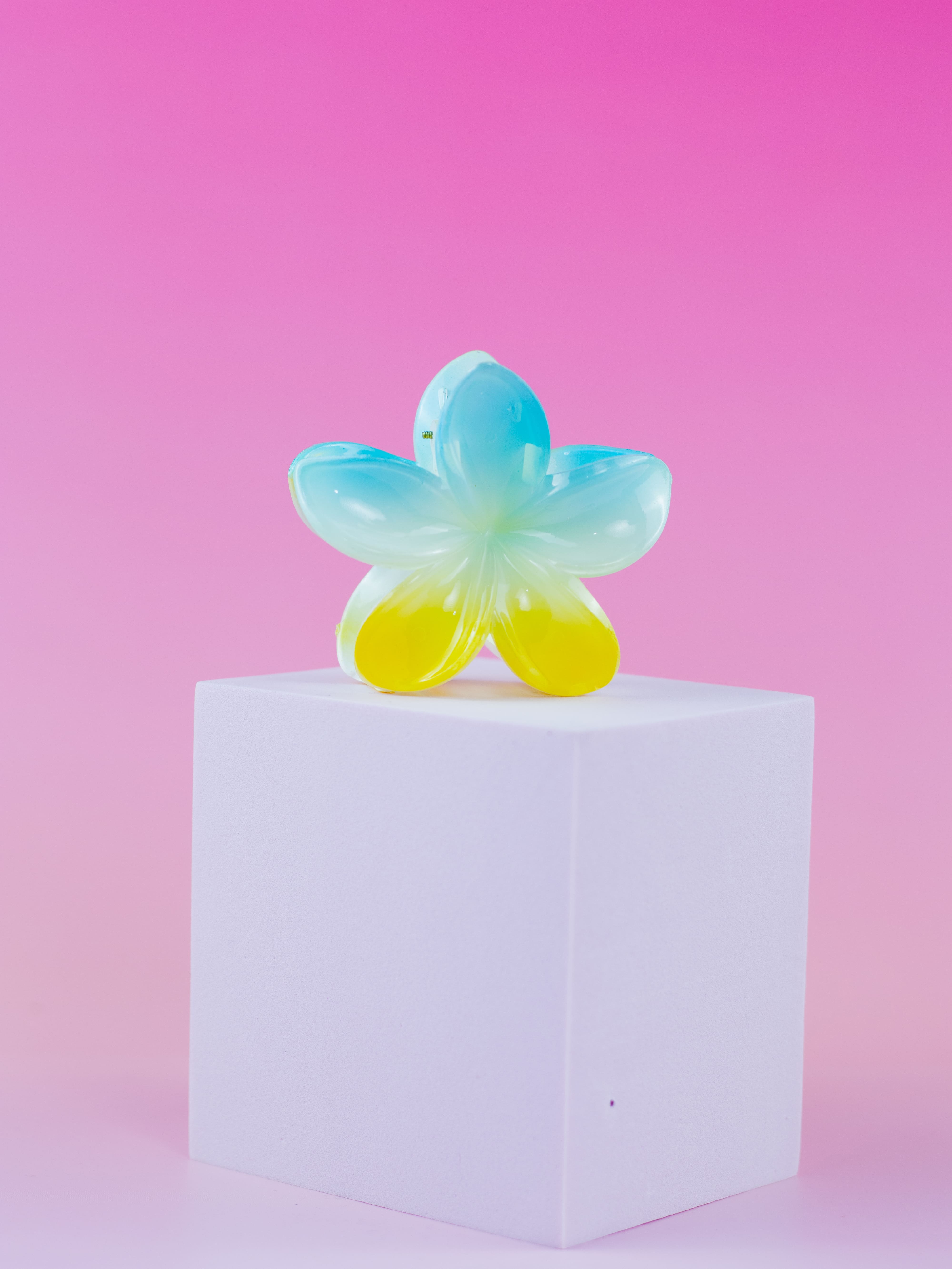 Piranha de Flor Degradê Azul e Amarelo