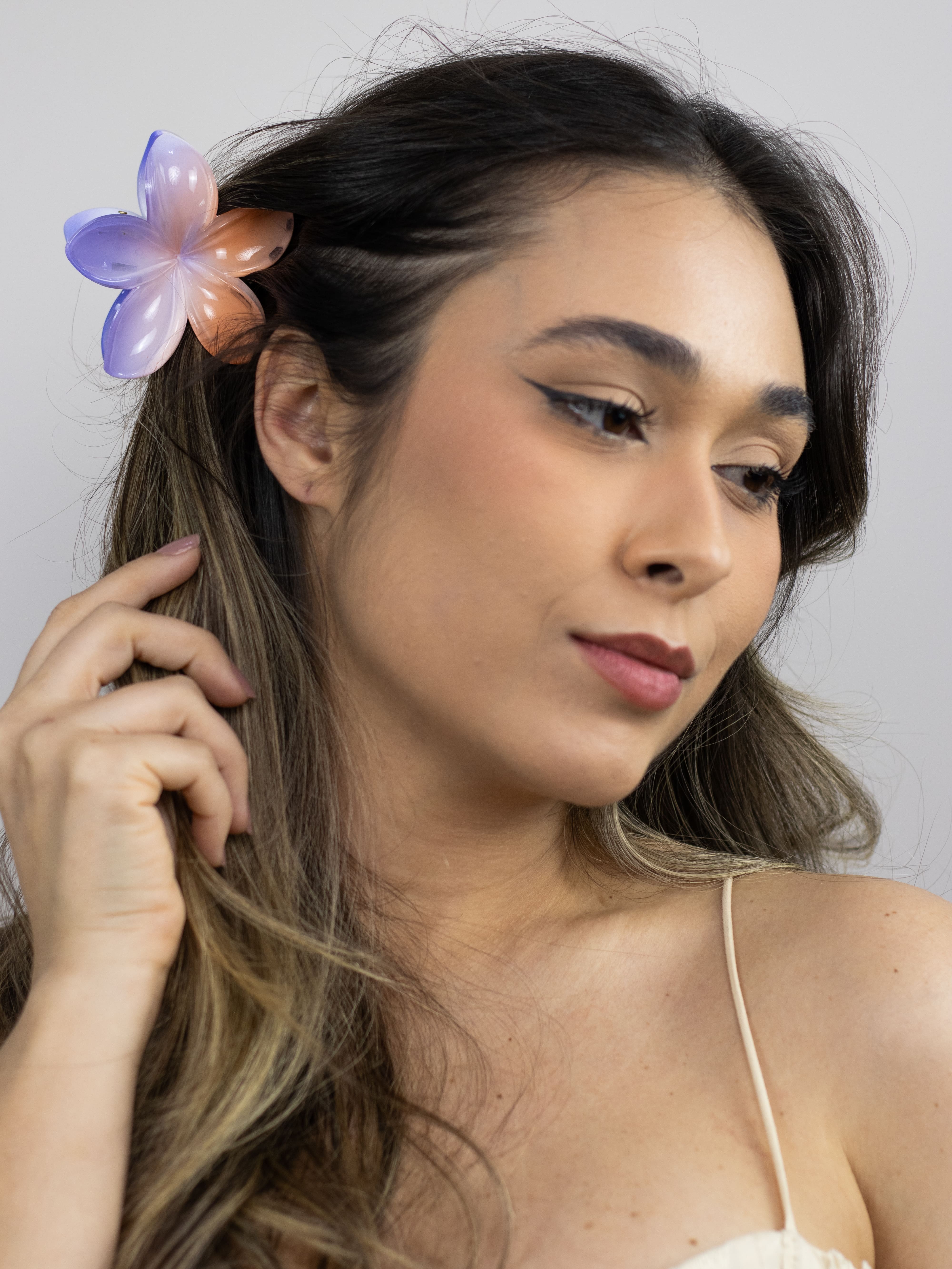 Piranha de Flor Degradê Azul e Laranja