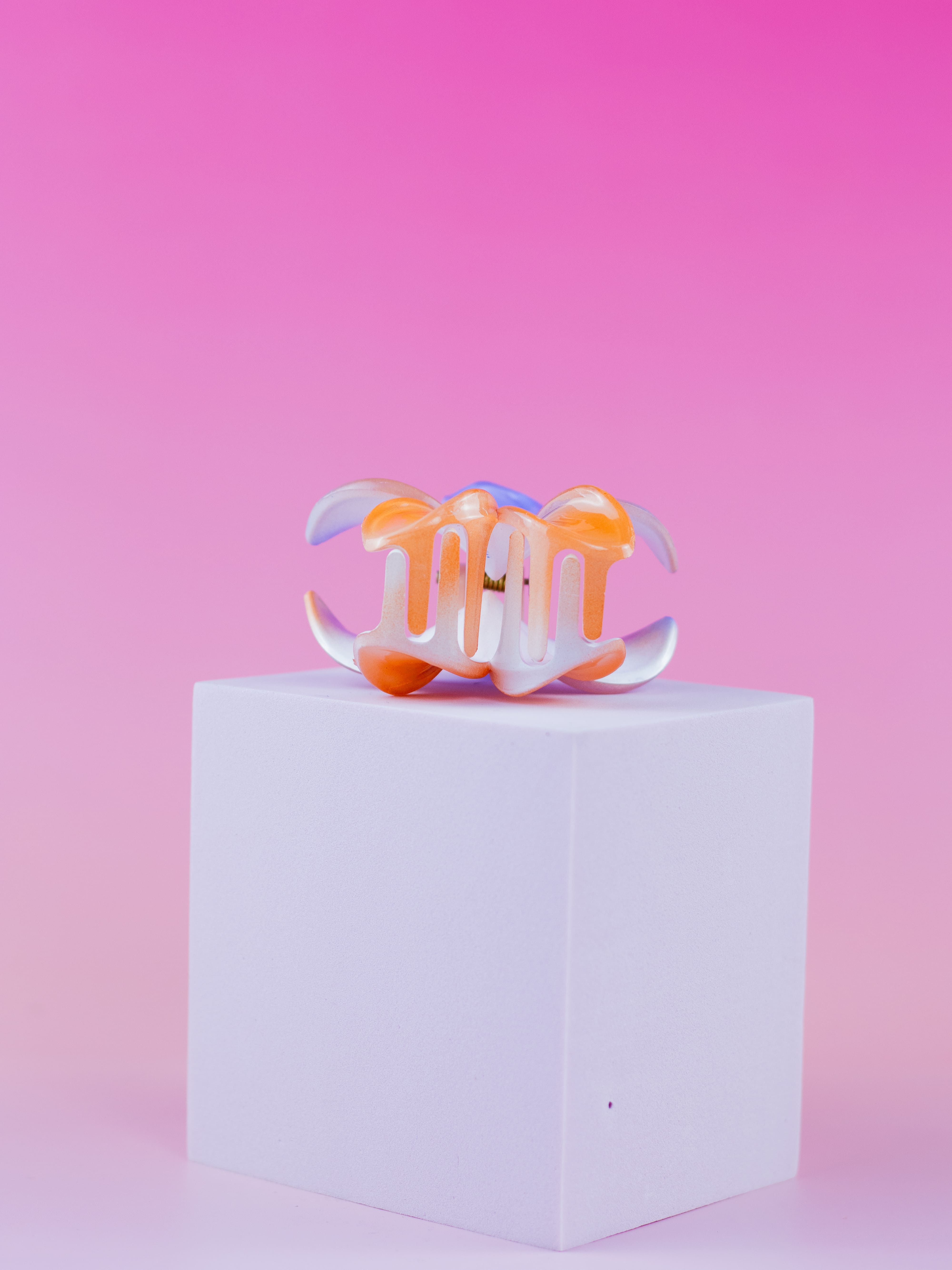 Piranha de Flor Degradê Azul e Laranja