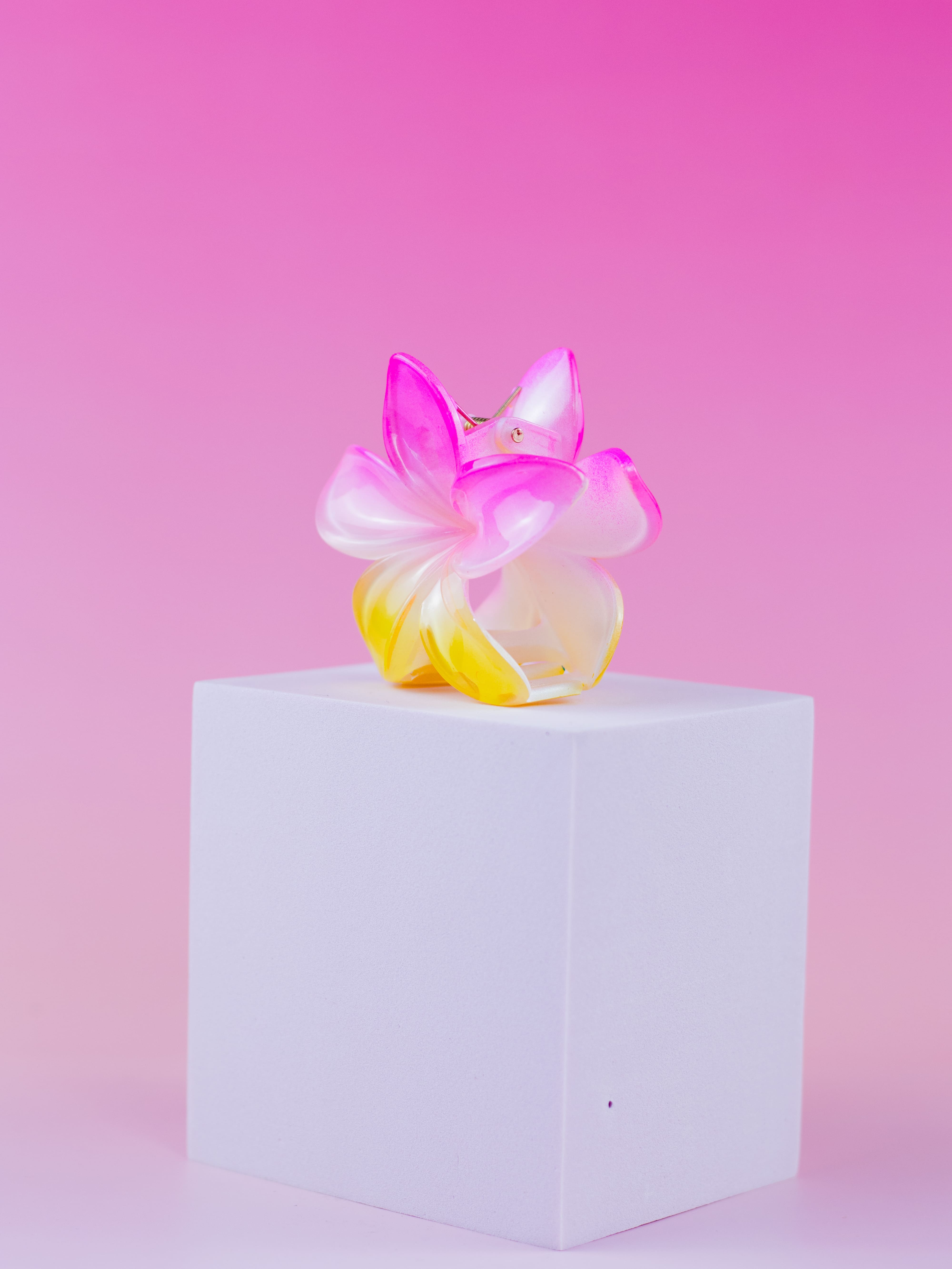 Piranha de Flor Degradê Rosa e Amarelo