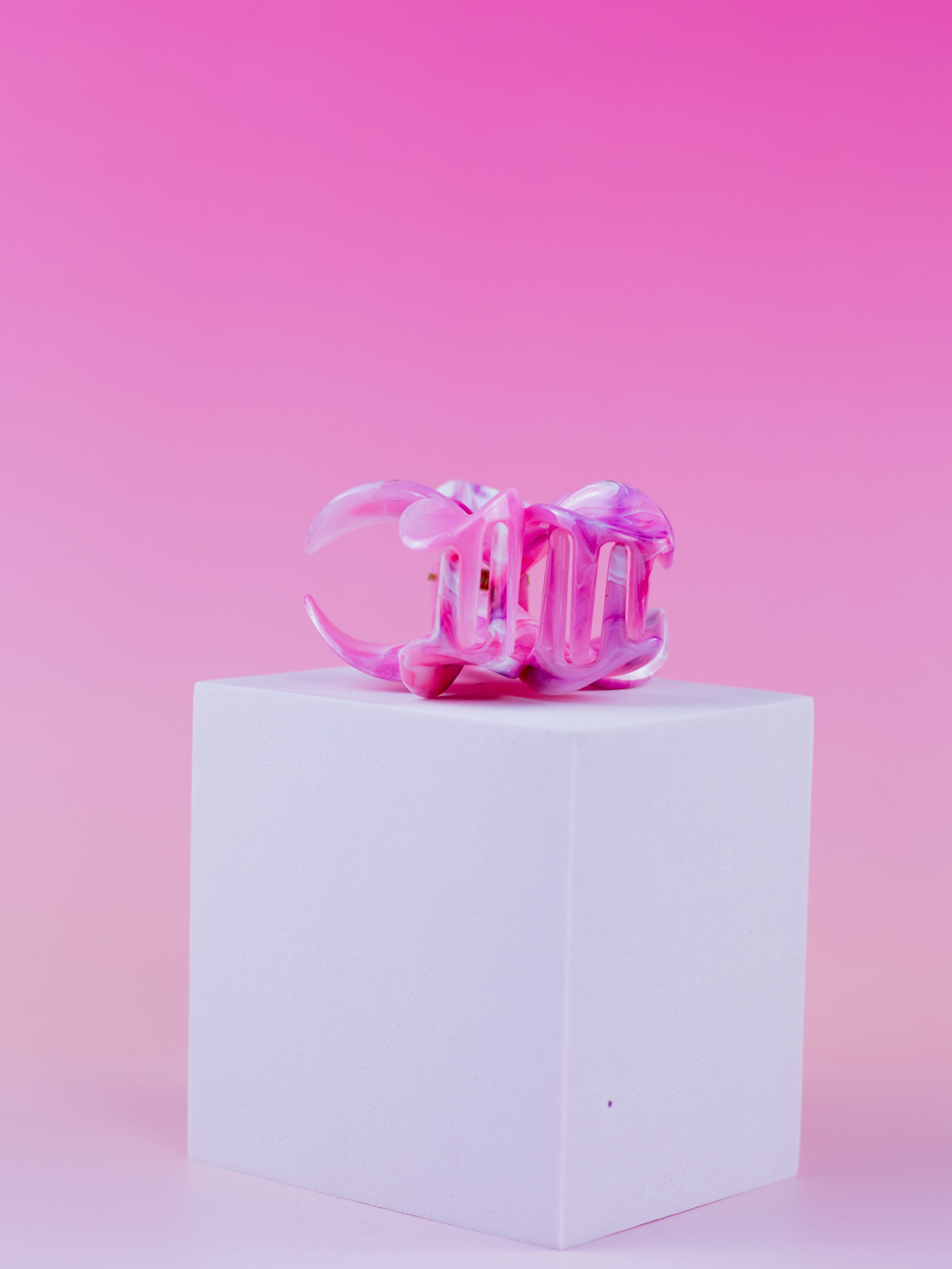 Piranha de Flor Acrílico Mesclado Rosa