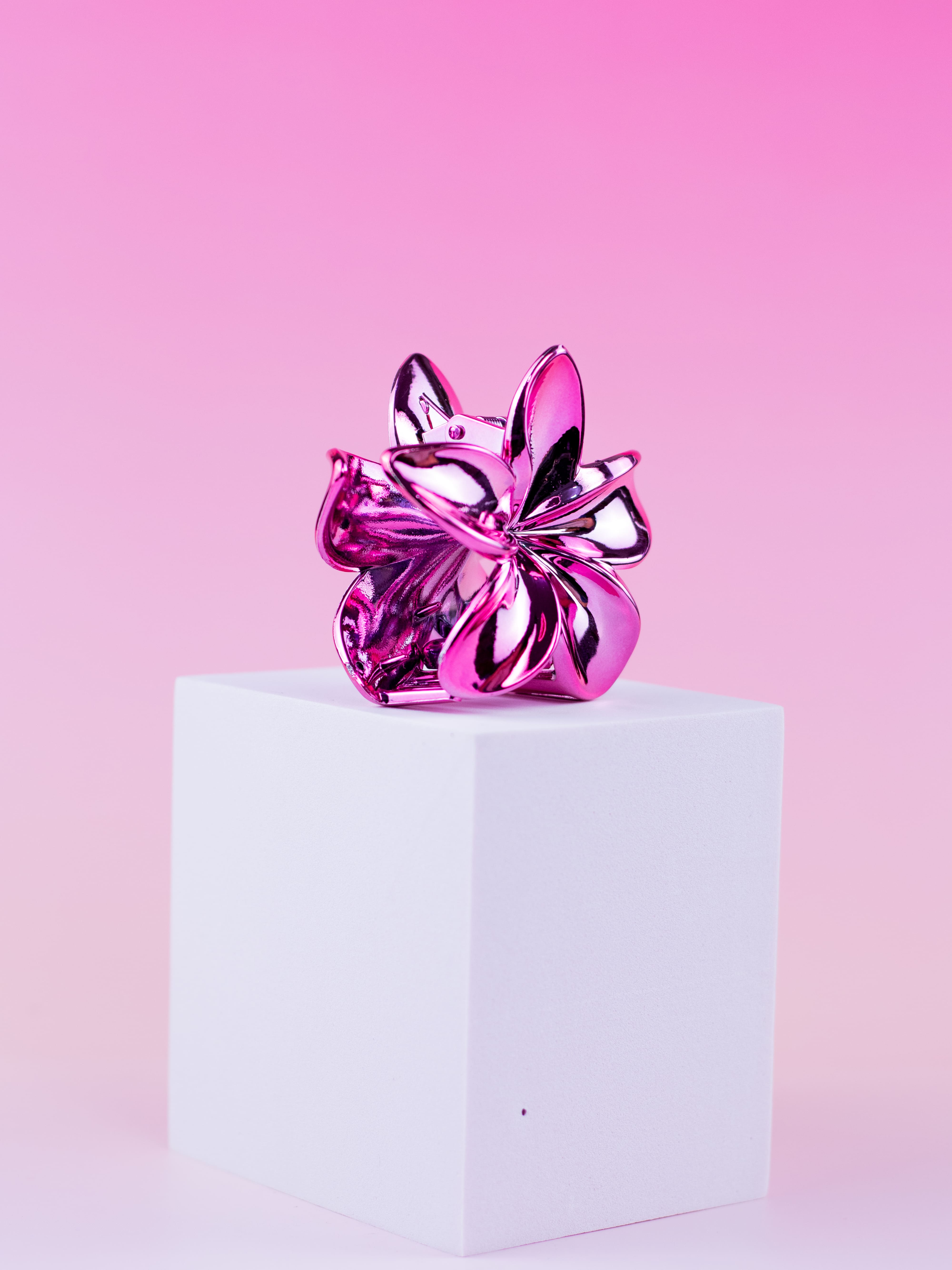 Piranha de Flor Metalizada Rosa