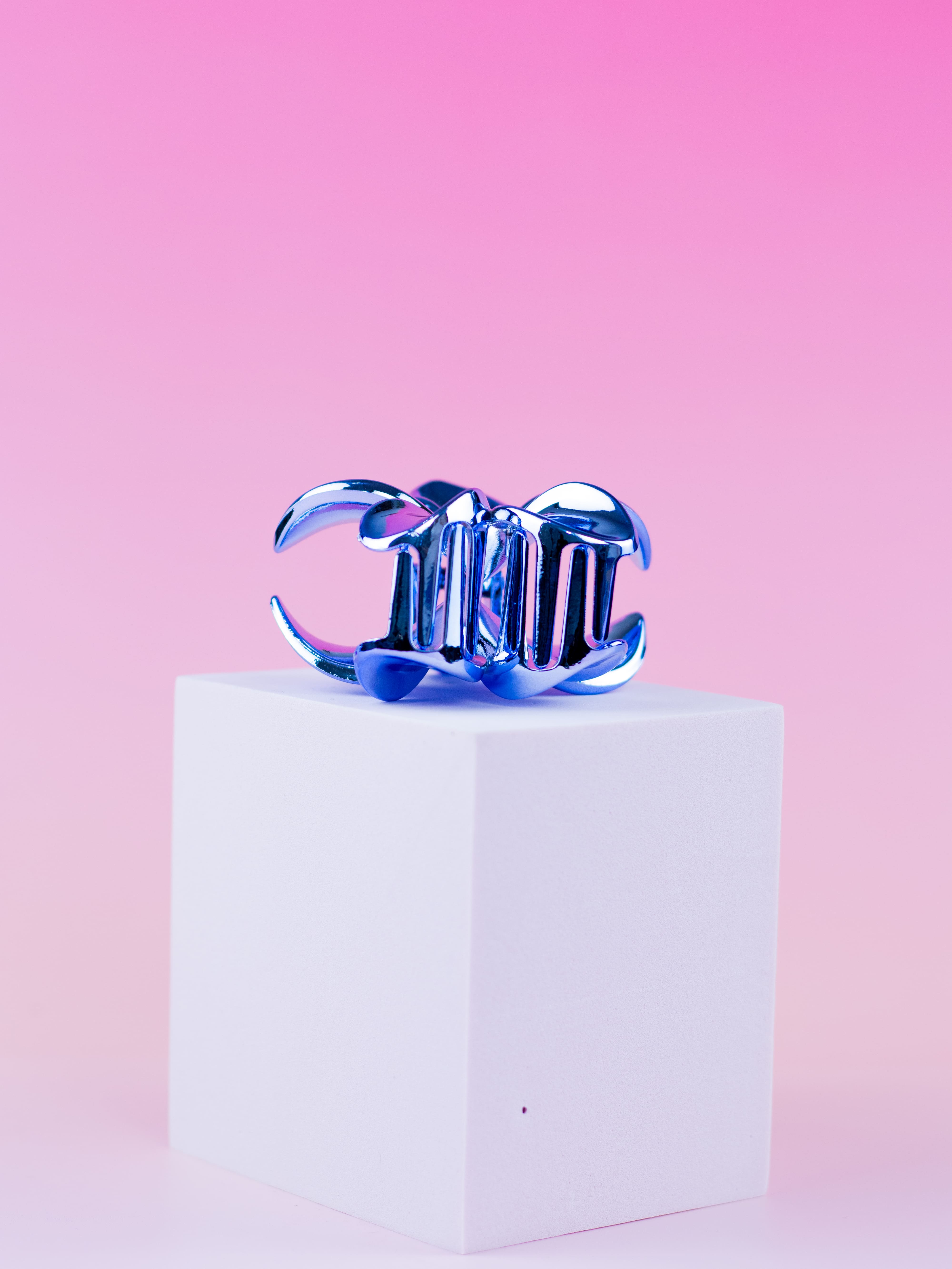 Piranha de Flor Metalizada Azul