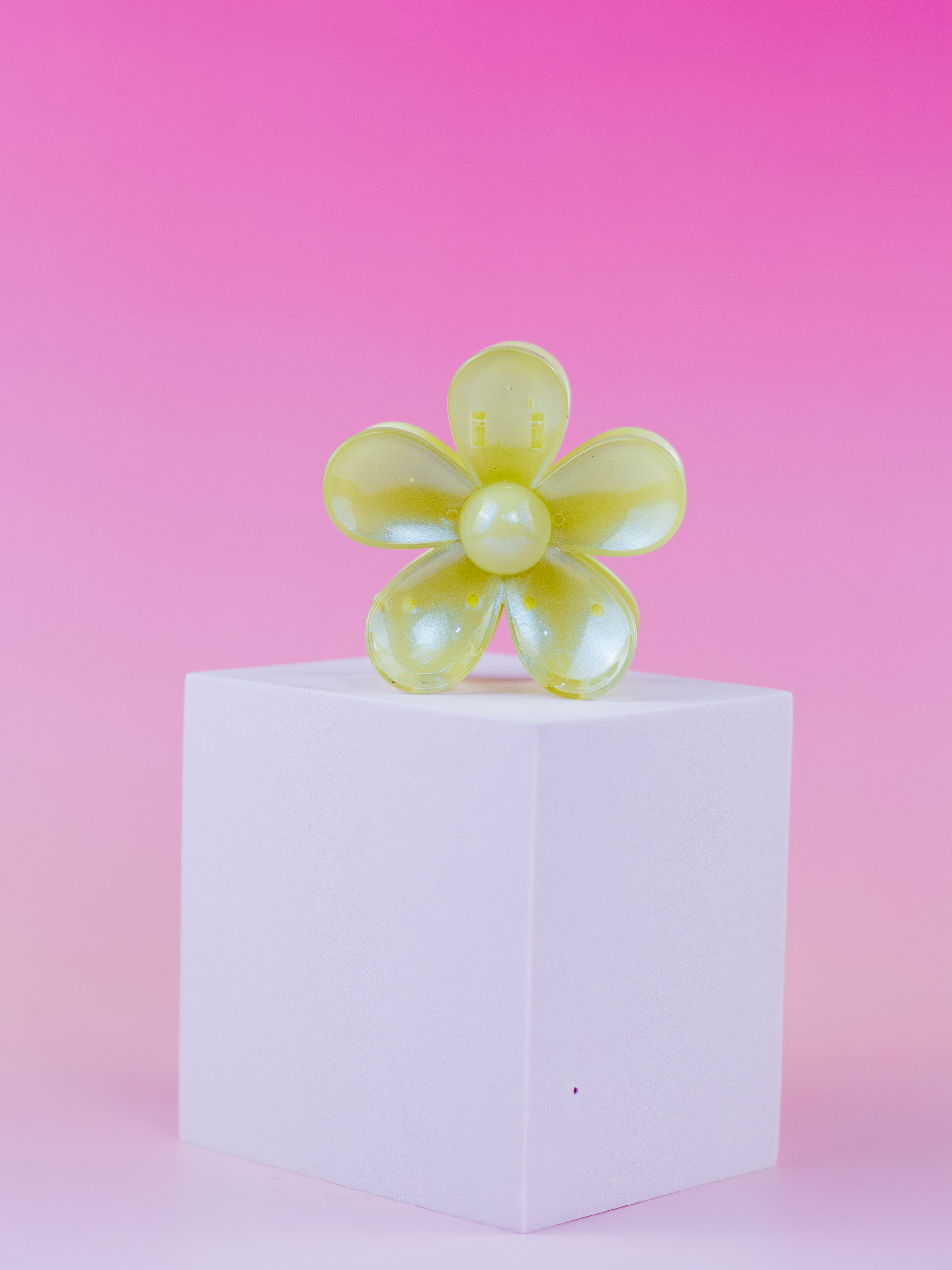 Piranha de Flor Margarida com Brilho Amarelo