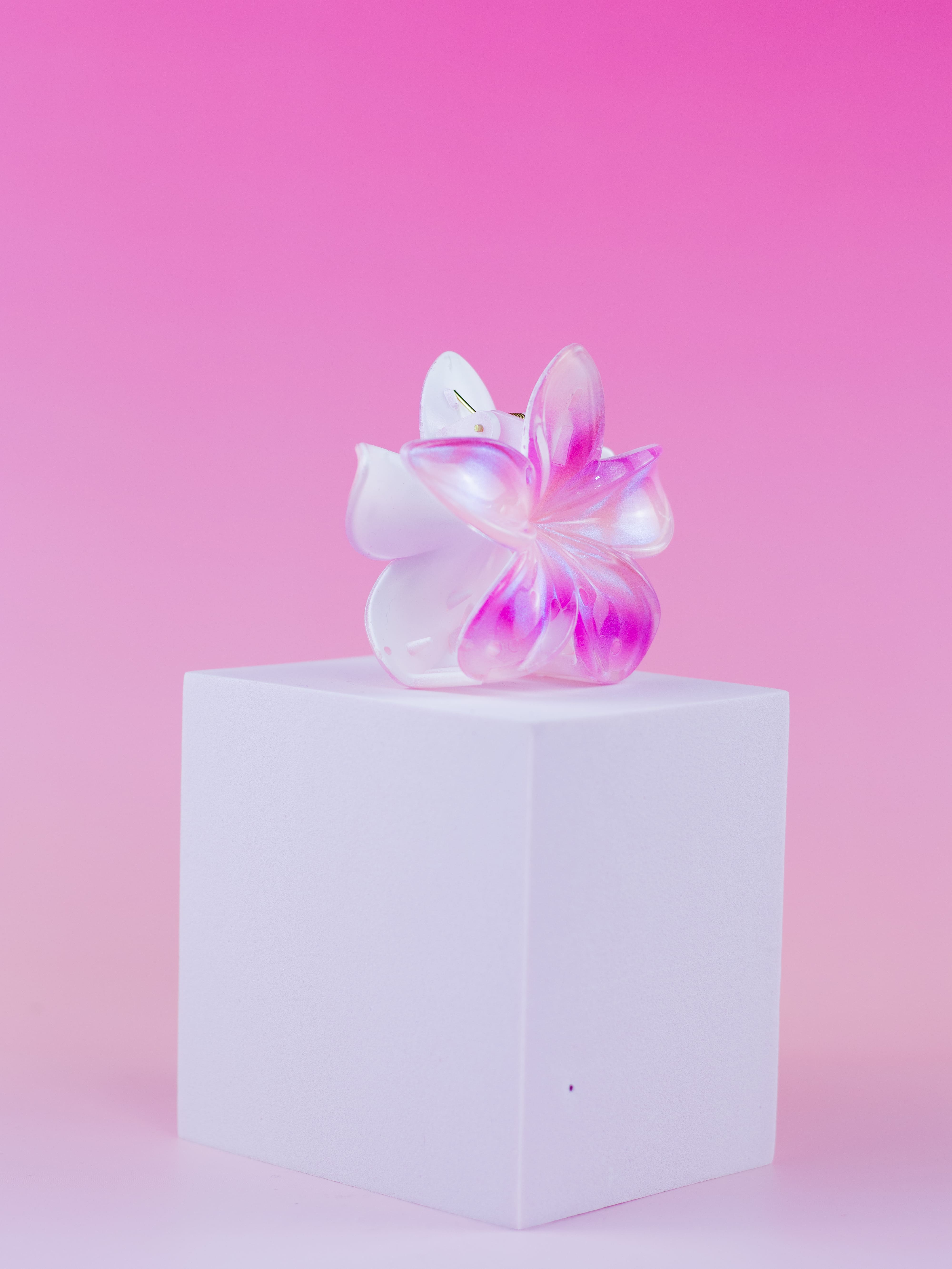 Piranha de Flor de Brilho Tons de Rosa