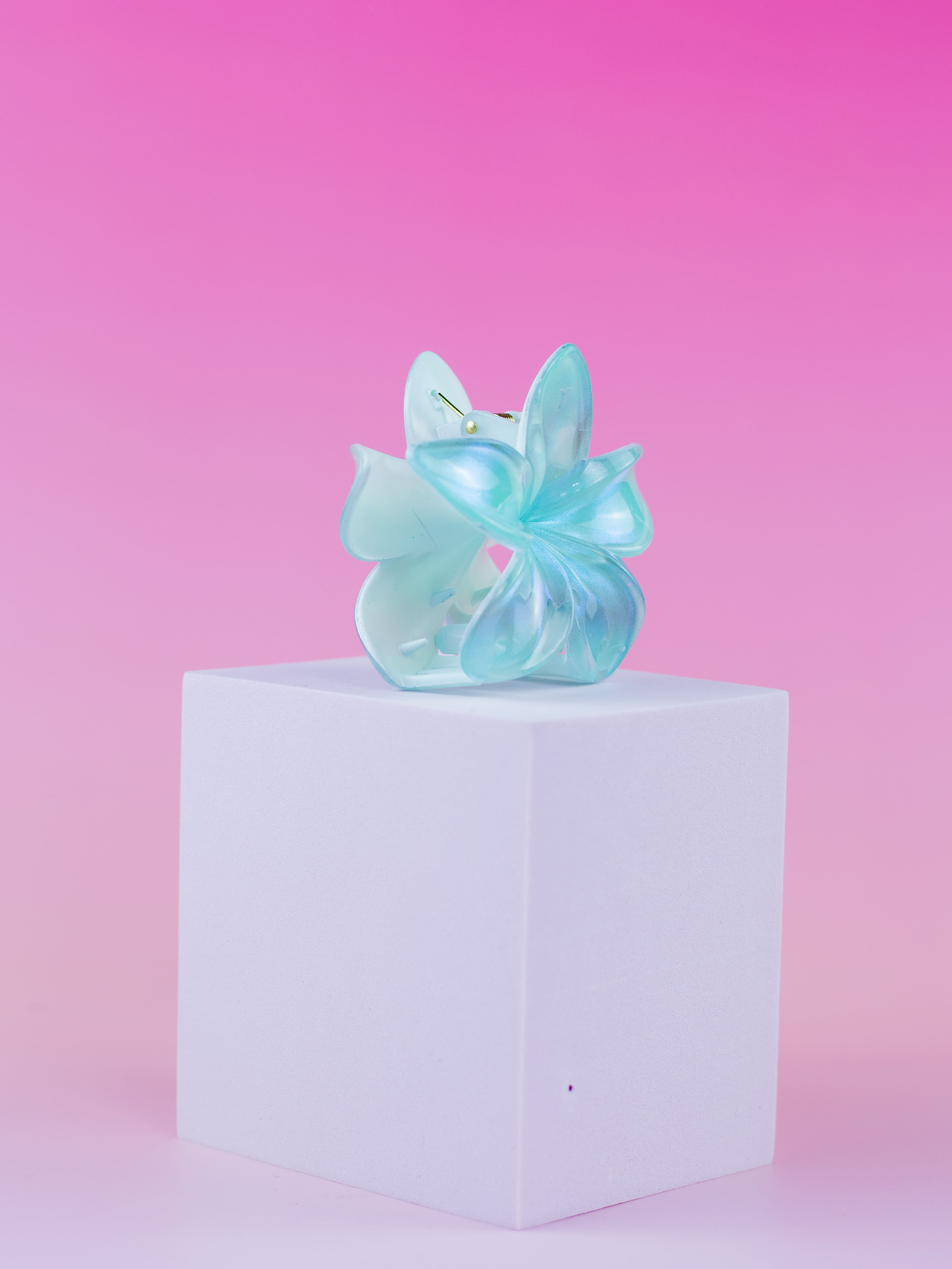 Piranha de Flor de Brilho Tons de Azul