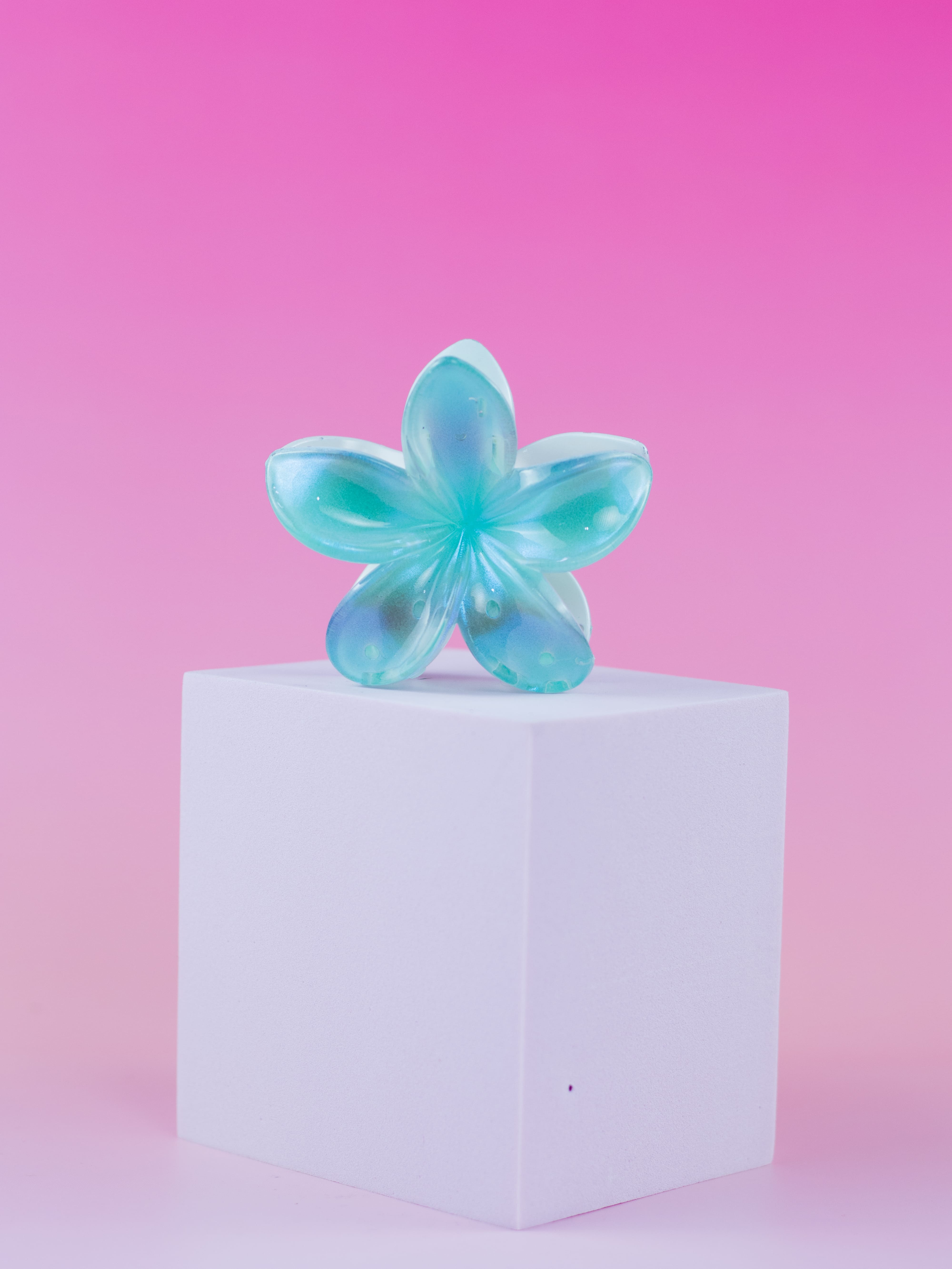 Piranha de Flor de Brilho Tons de Azul