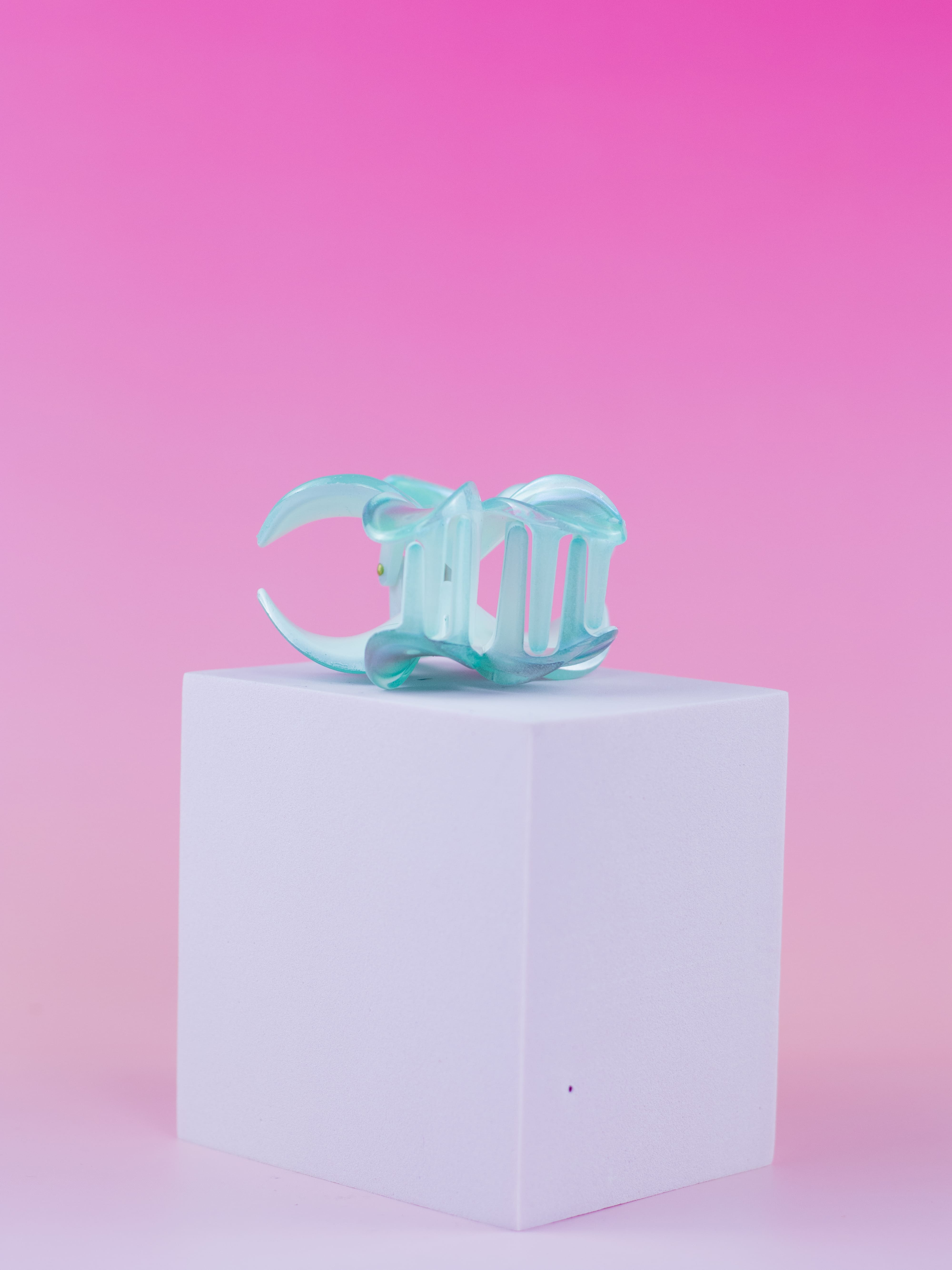 Piranha de Flor de Brilho Tons de Azul