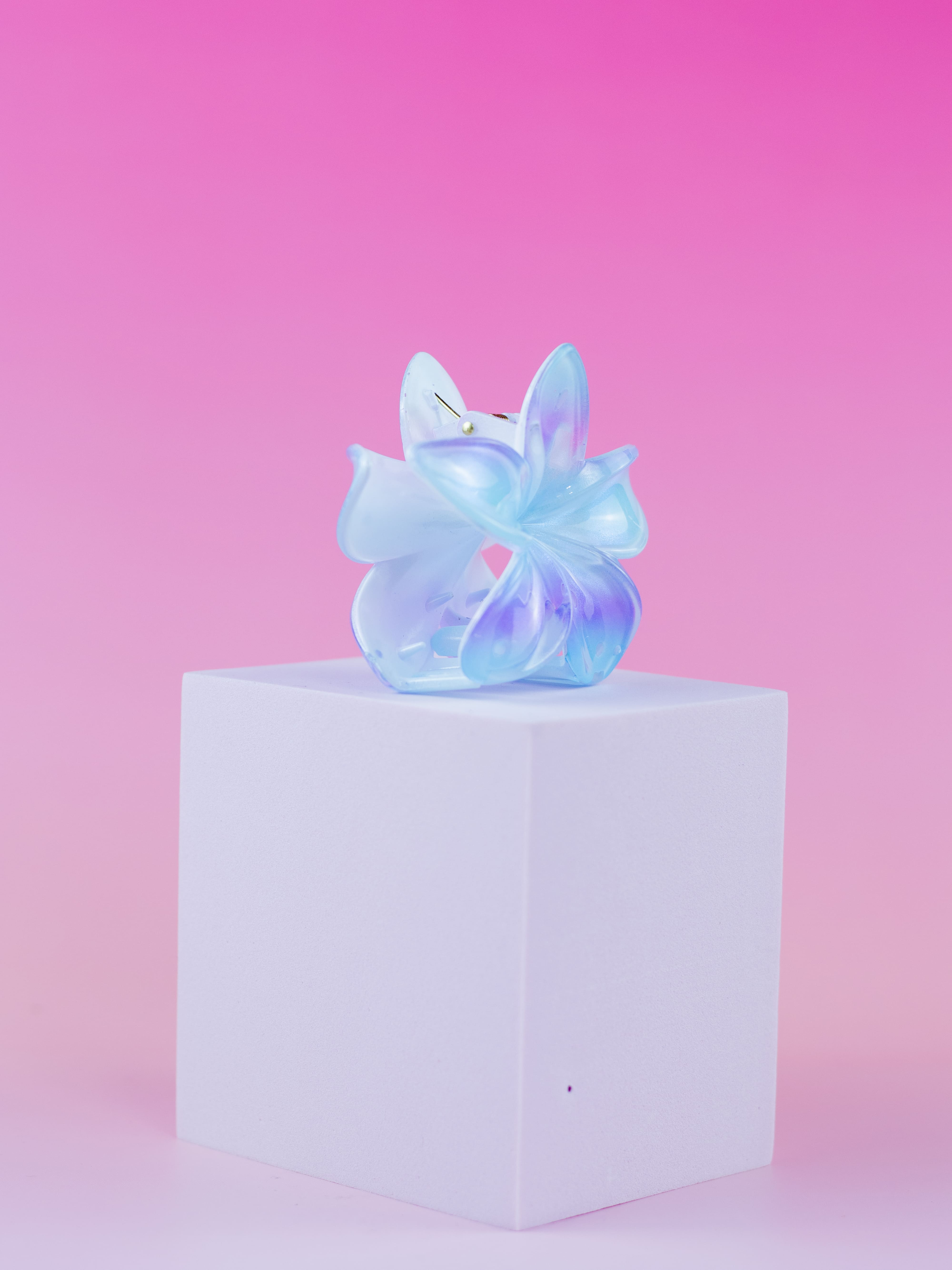 Piranha de Flor de Brilho Tons de Azul com Lilás