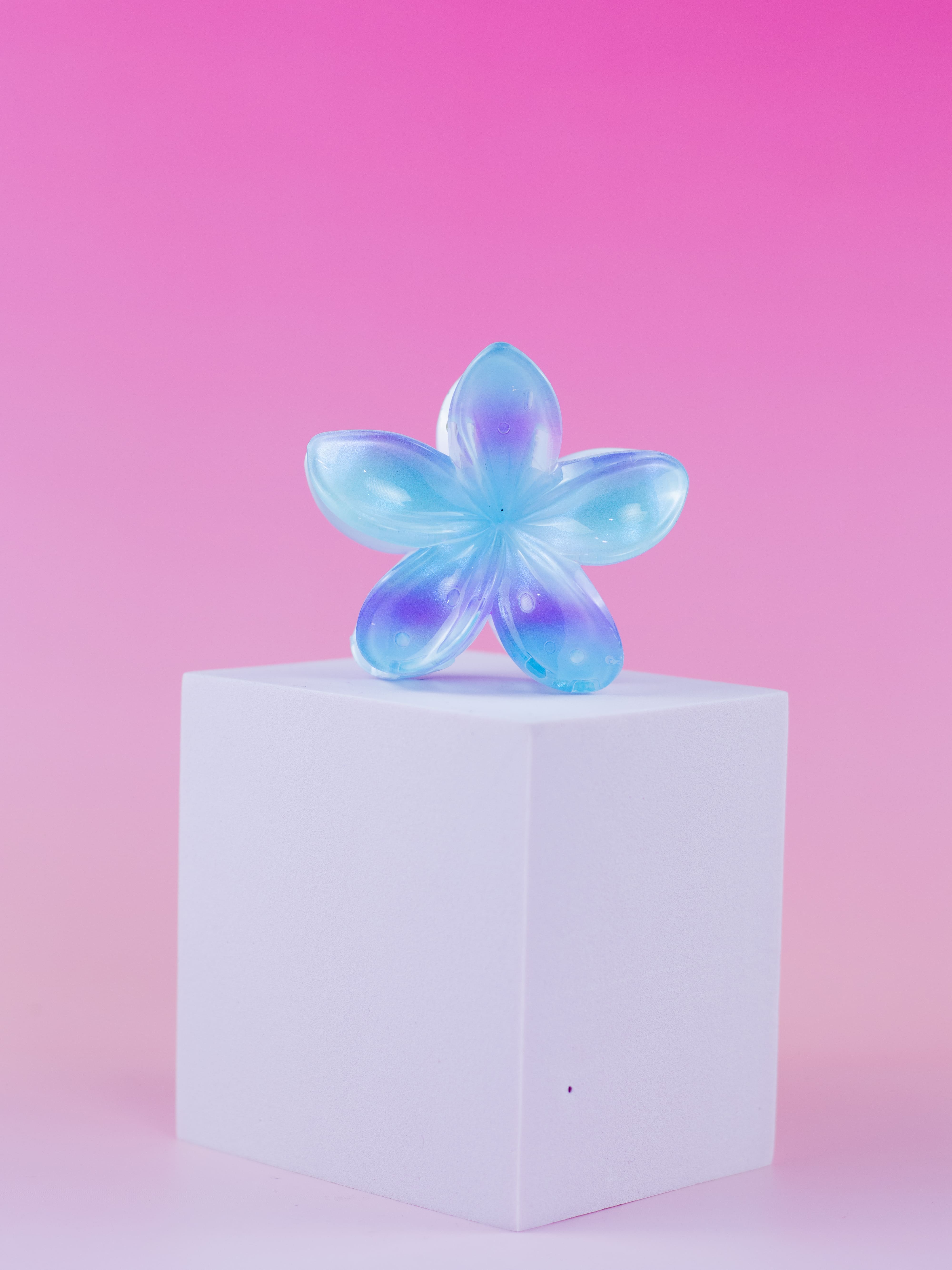 Piranha de Flor de Brilho Tons de Azul com Lilás