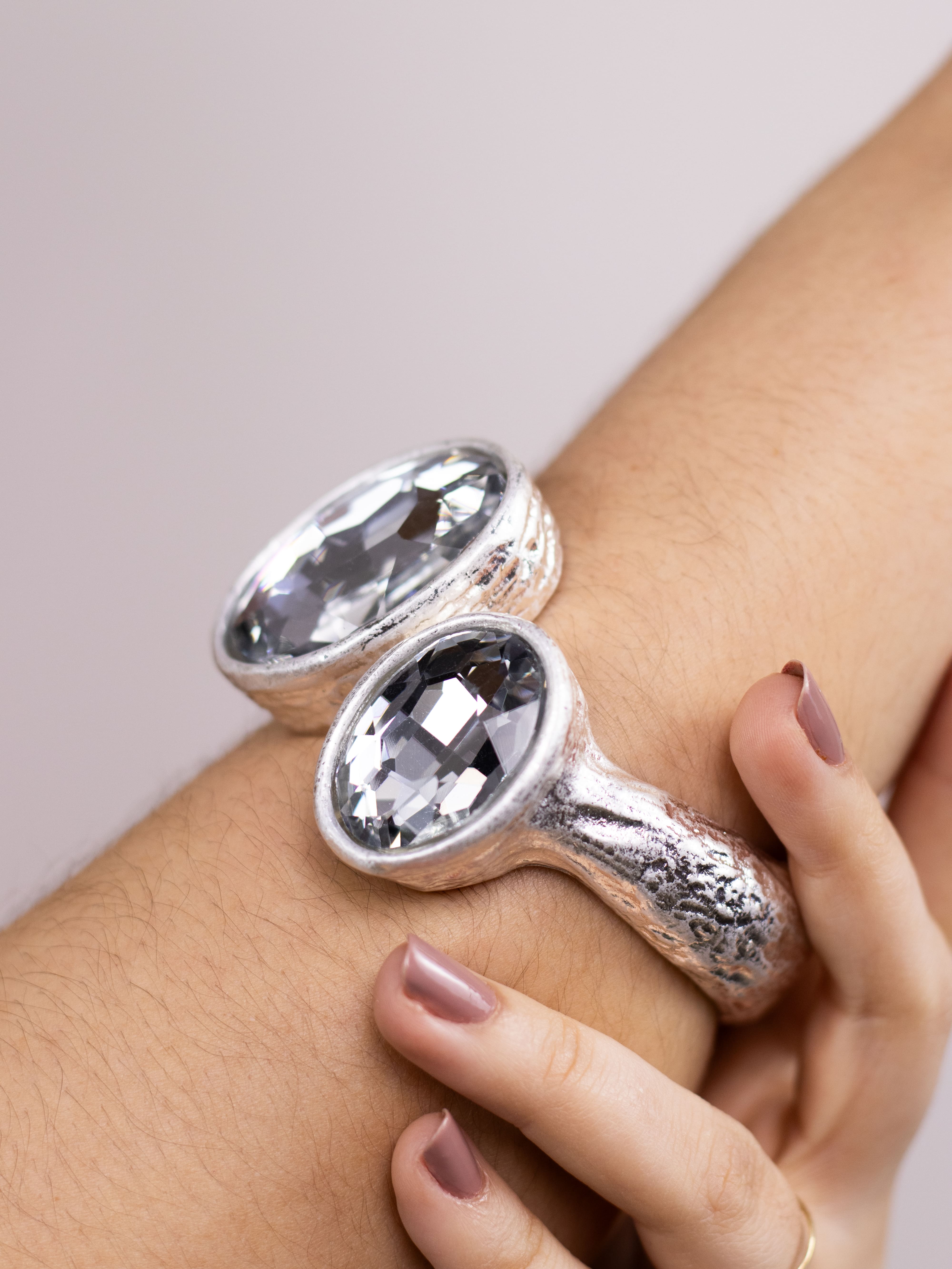 Bracelete Prata Medieval com Pedraria