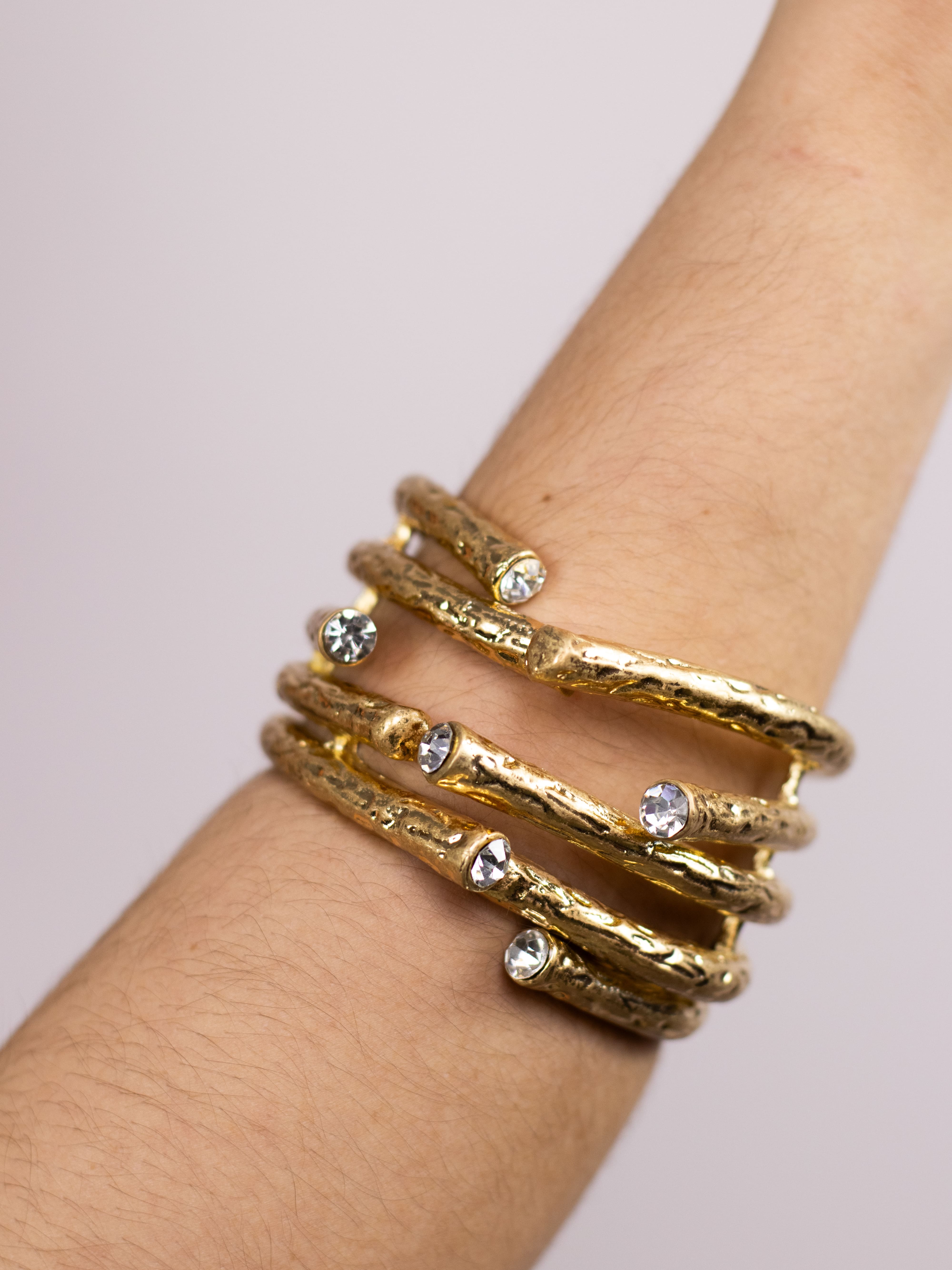 Bracelete Medieval com Cristal Dourado