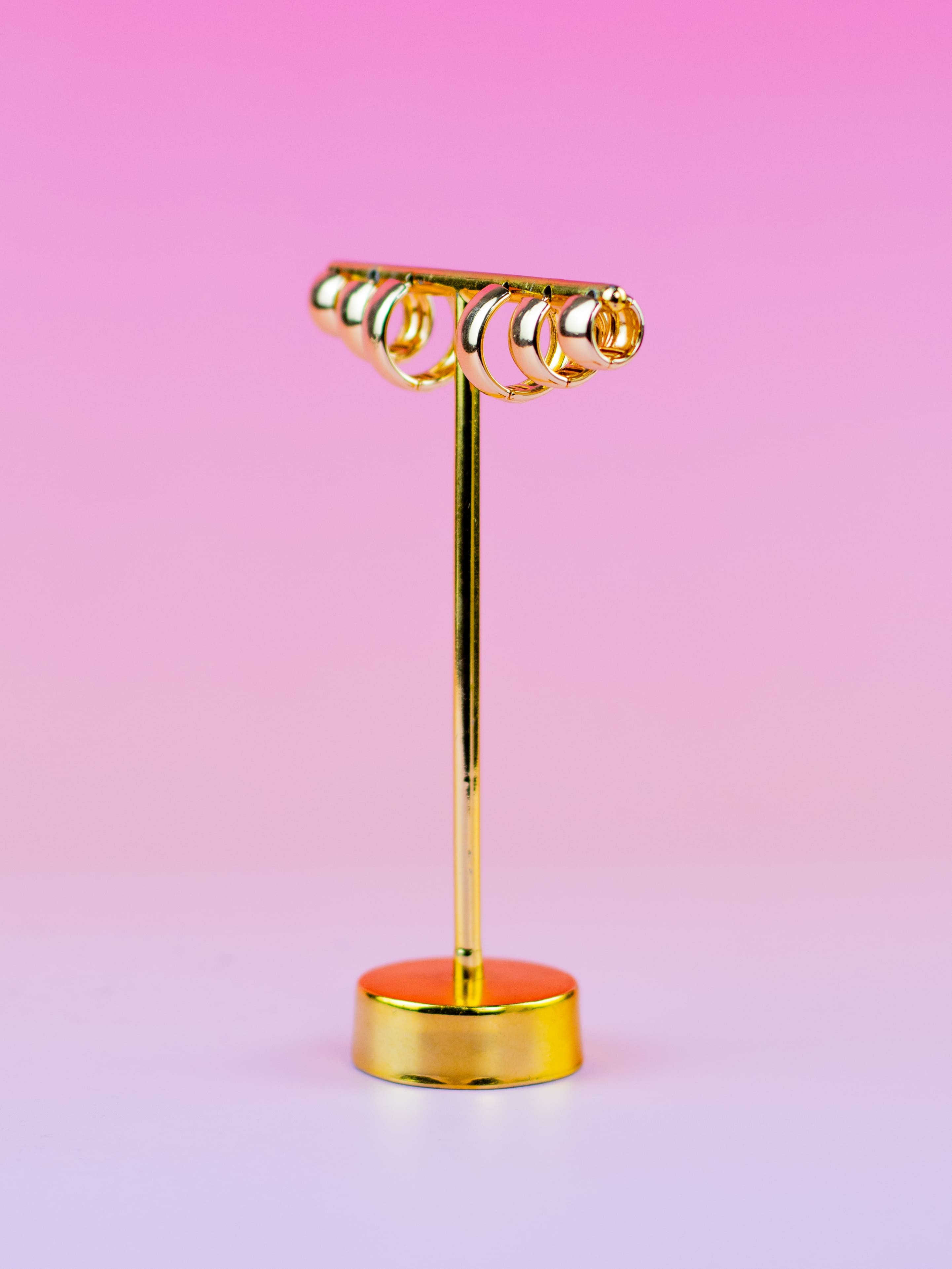 Brinco Trio Argolinha Lisa Dourada Média