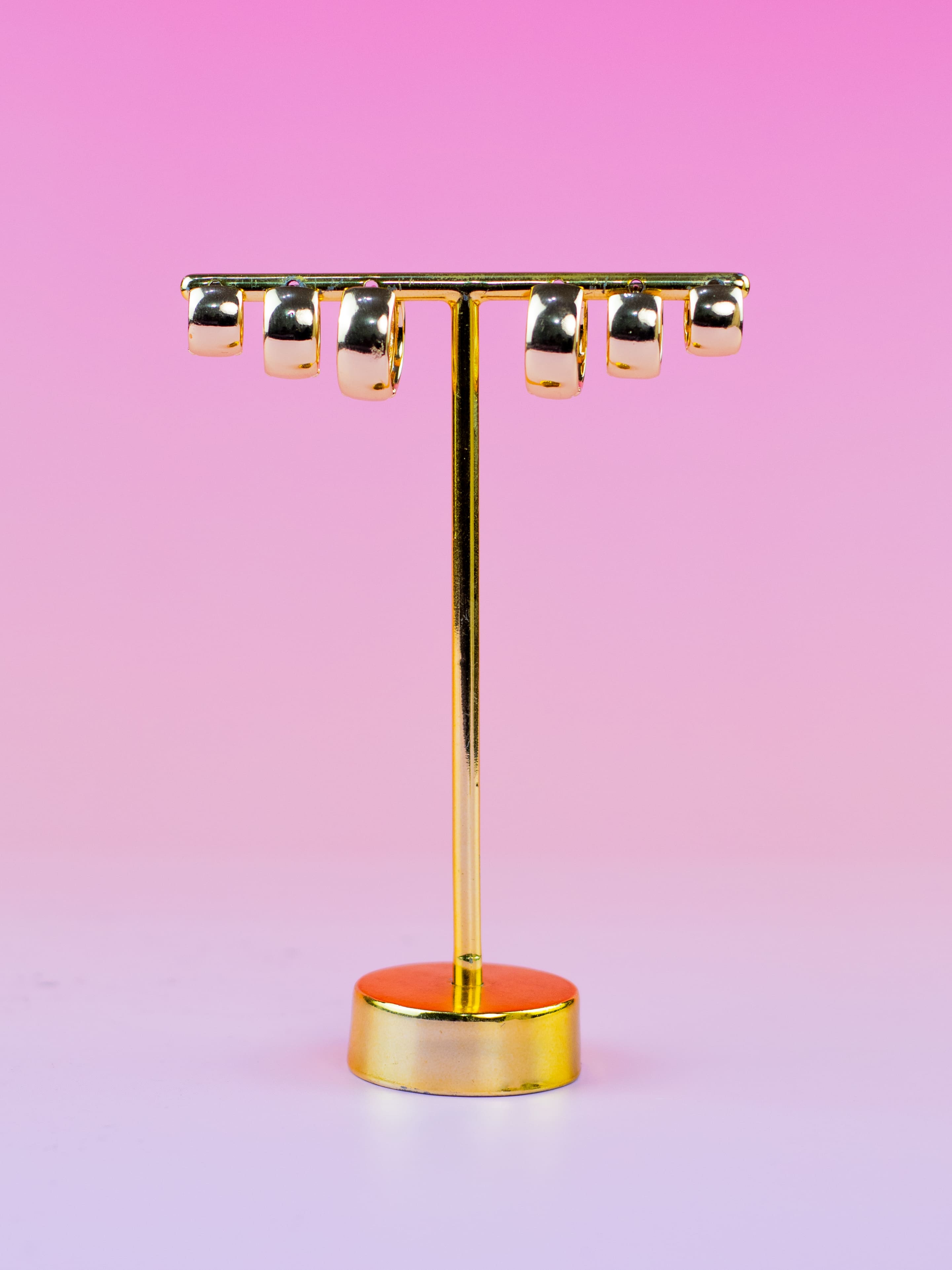 Brinco Trio Argolinha Lisa Dourada Média