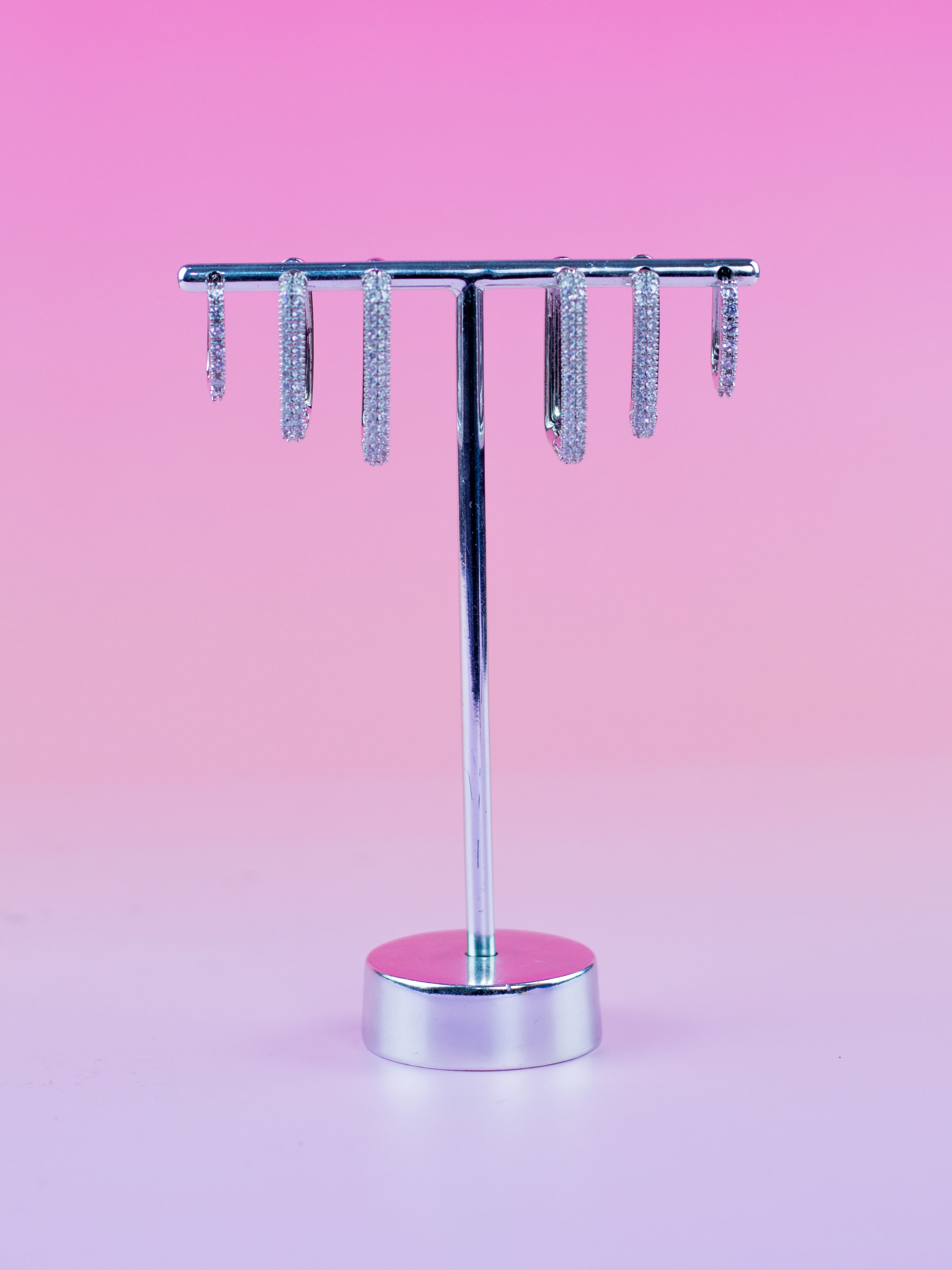 Brinco Trio de Argolinha Prata com Zircônia