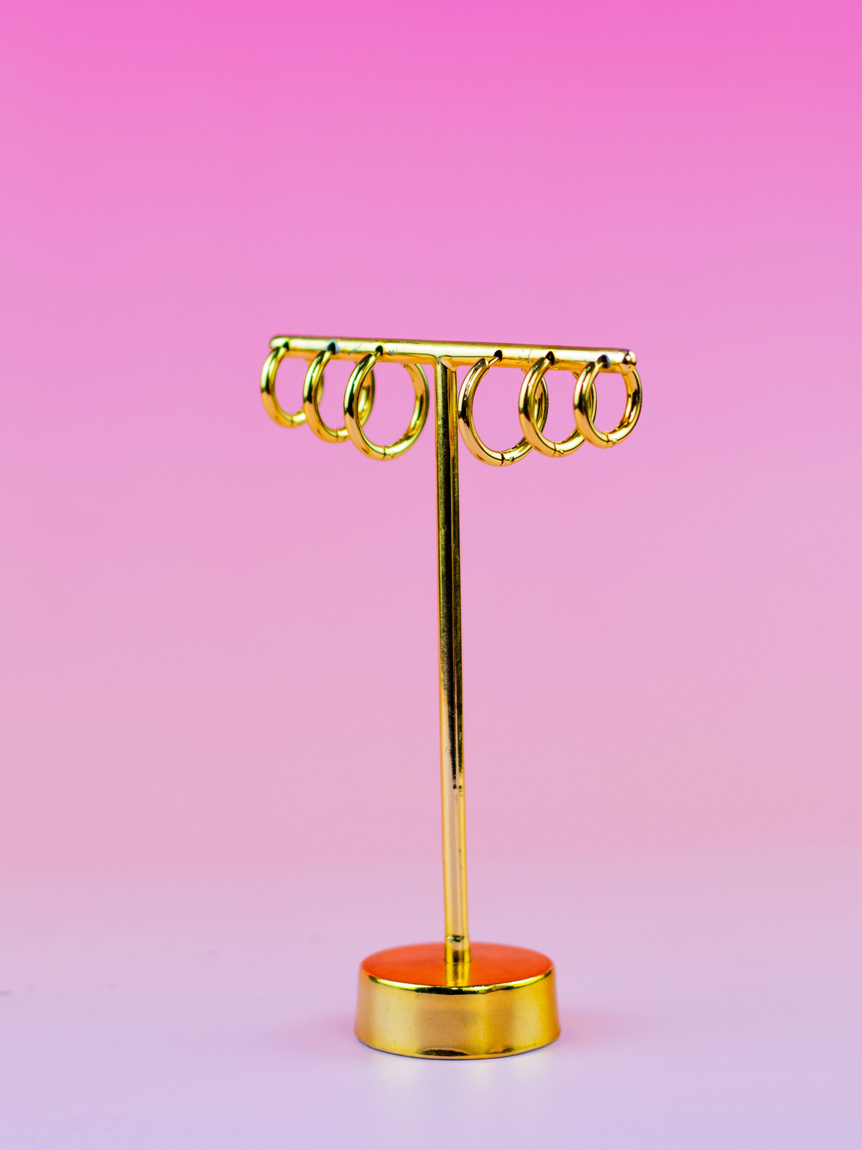 Brinco Trio de Argolinha Liso Dourado