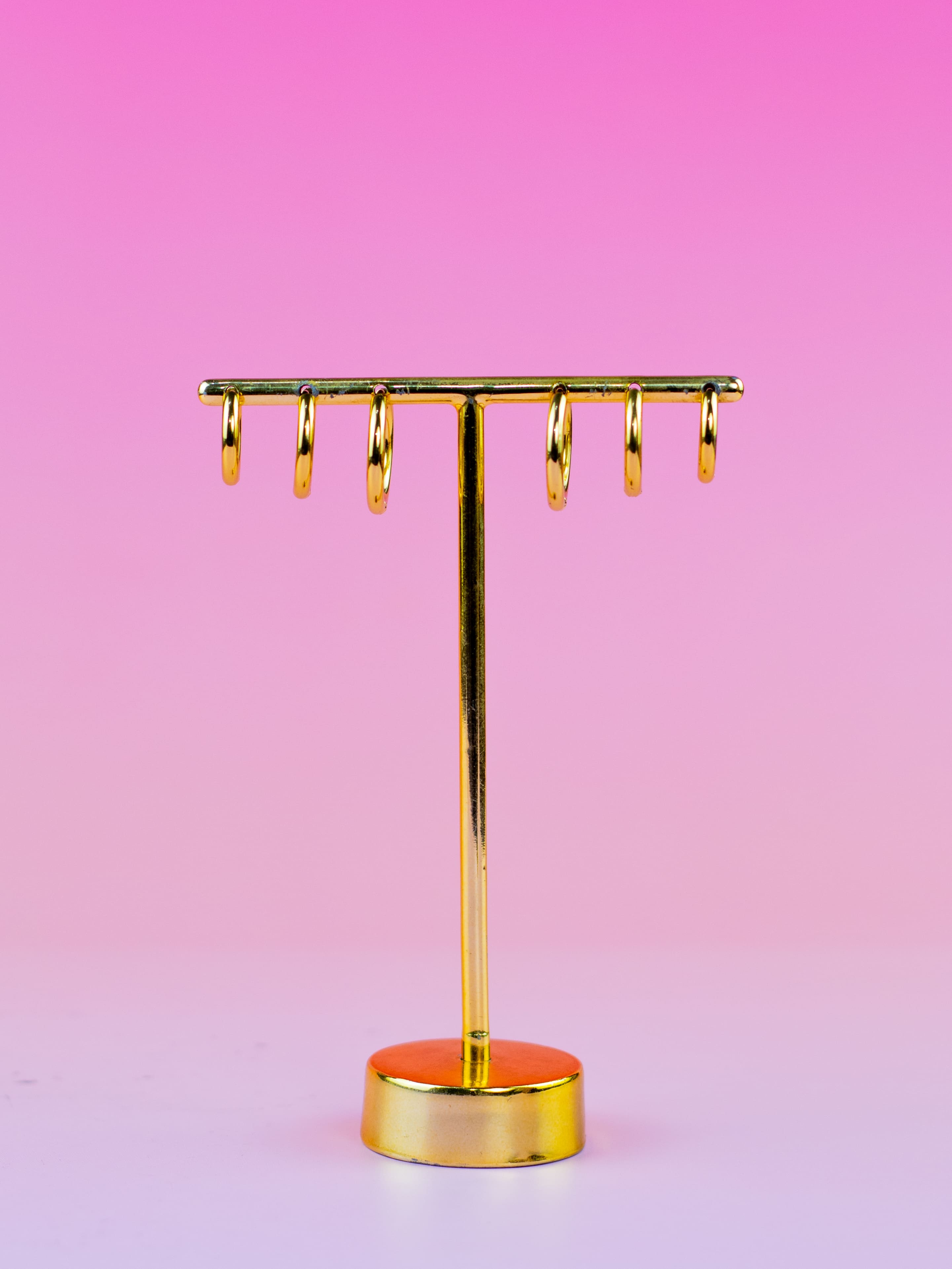 Brinco Trio de Argolinha Liso Dourado