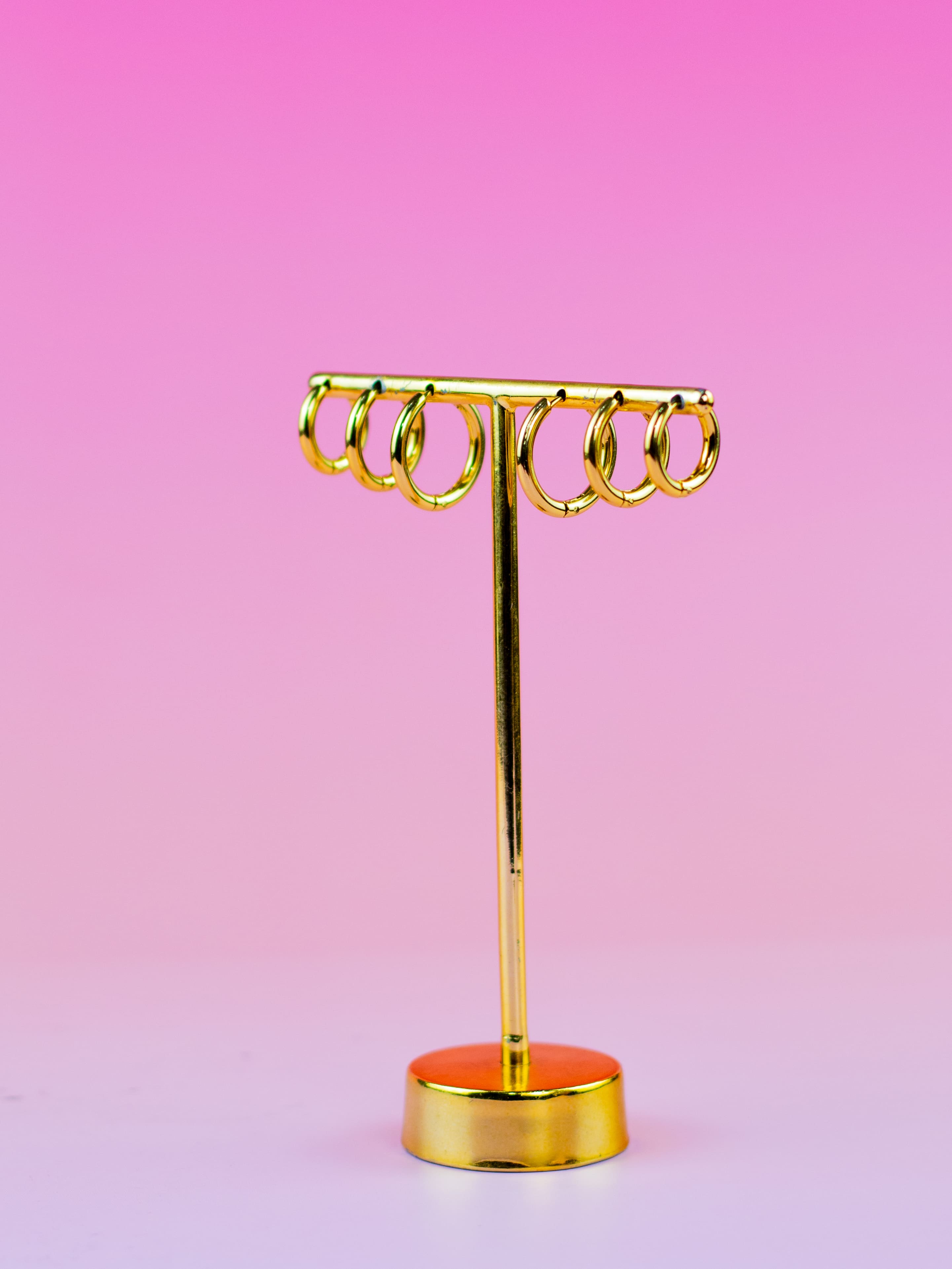 Brinco Trio de Argolinha Liso Dourado