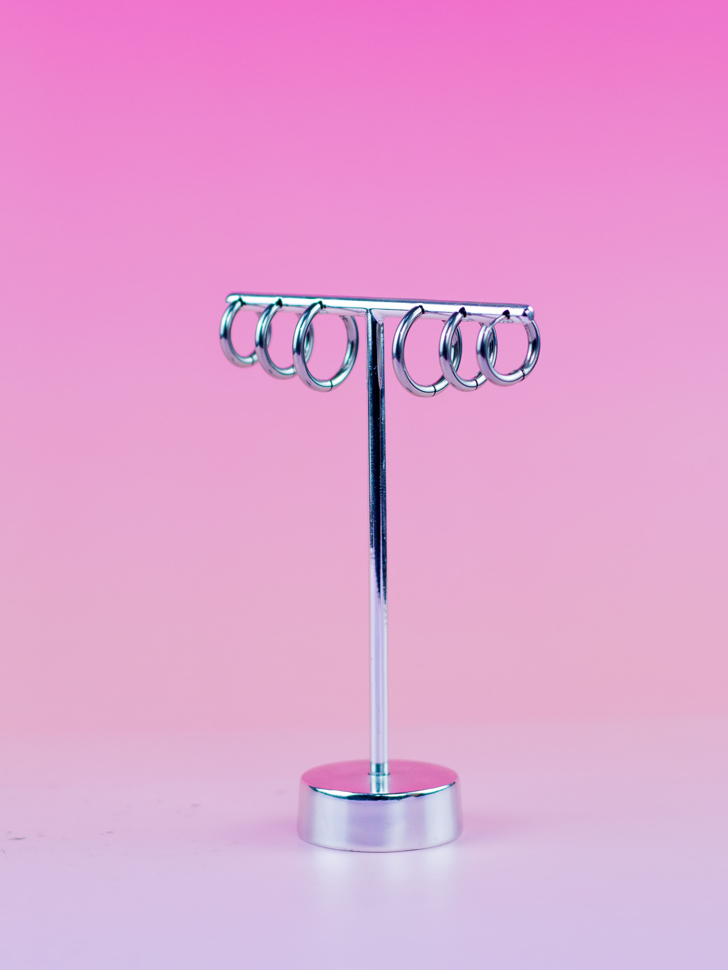 Brinco Trio de Argolinha Liso Prata