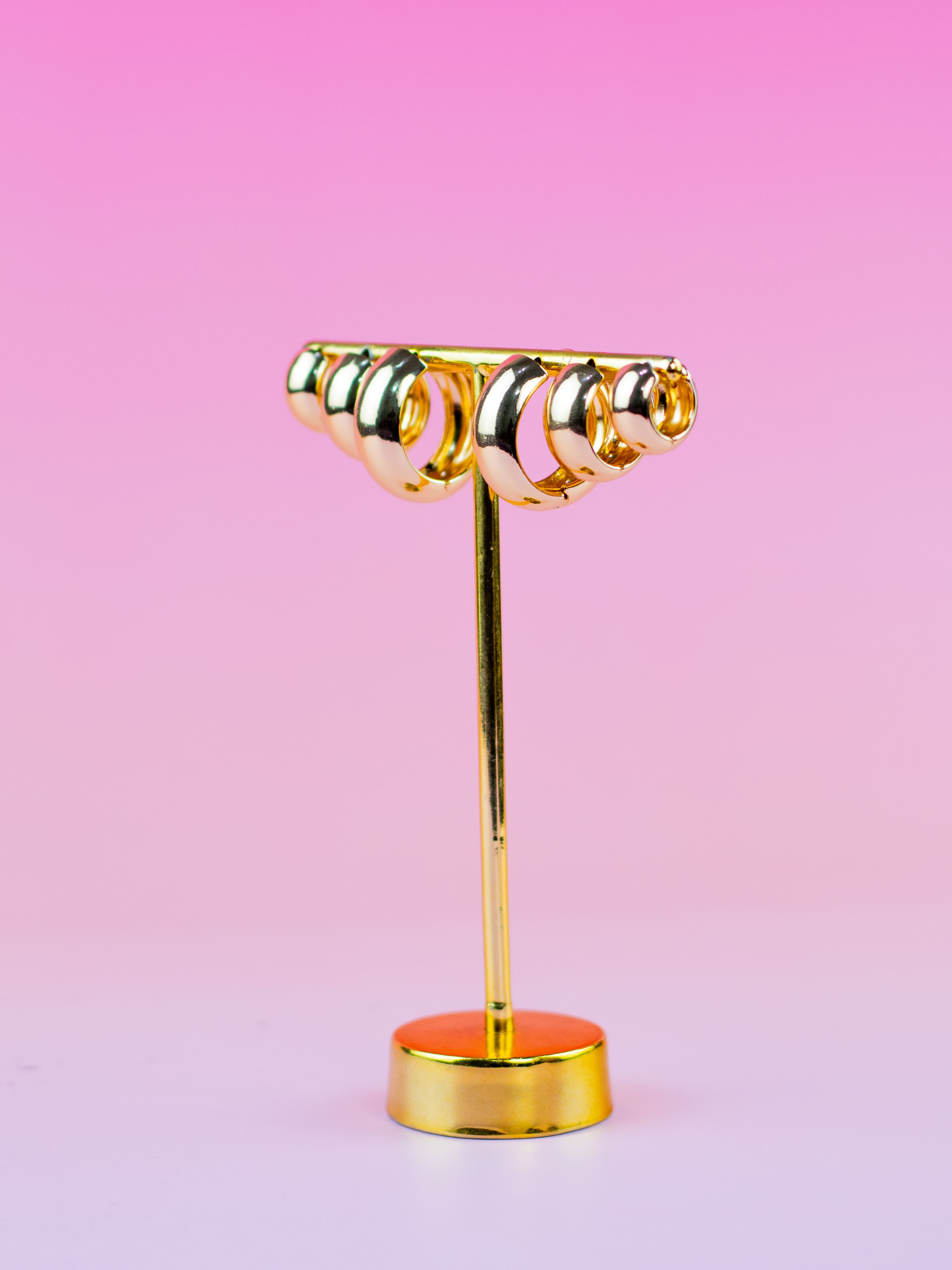 Brinco Trio Argolinha Lisa Dourada G