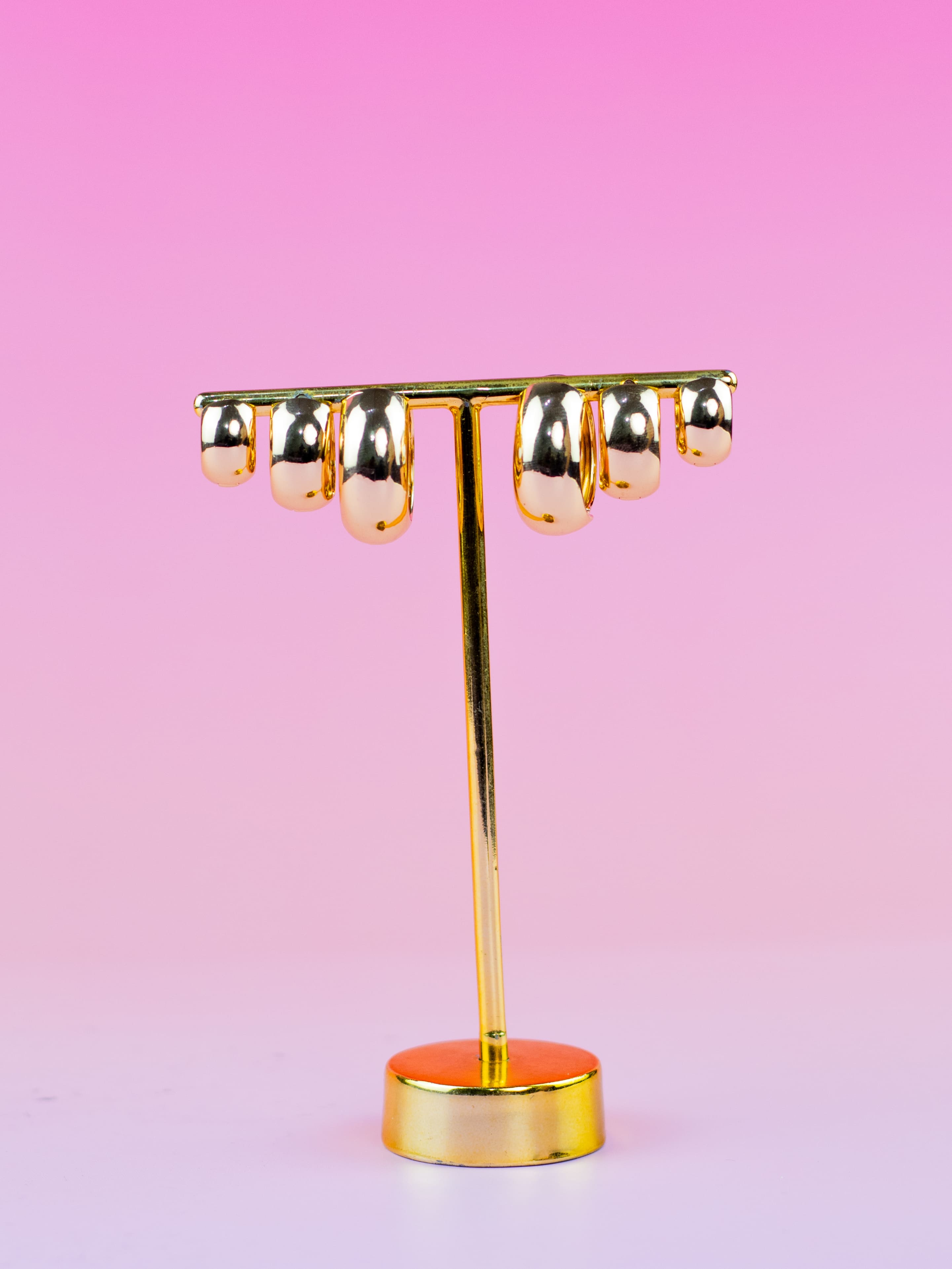 Brinco Trio Argolinha Lisa Dourada G