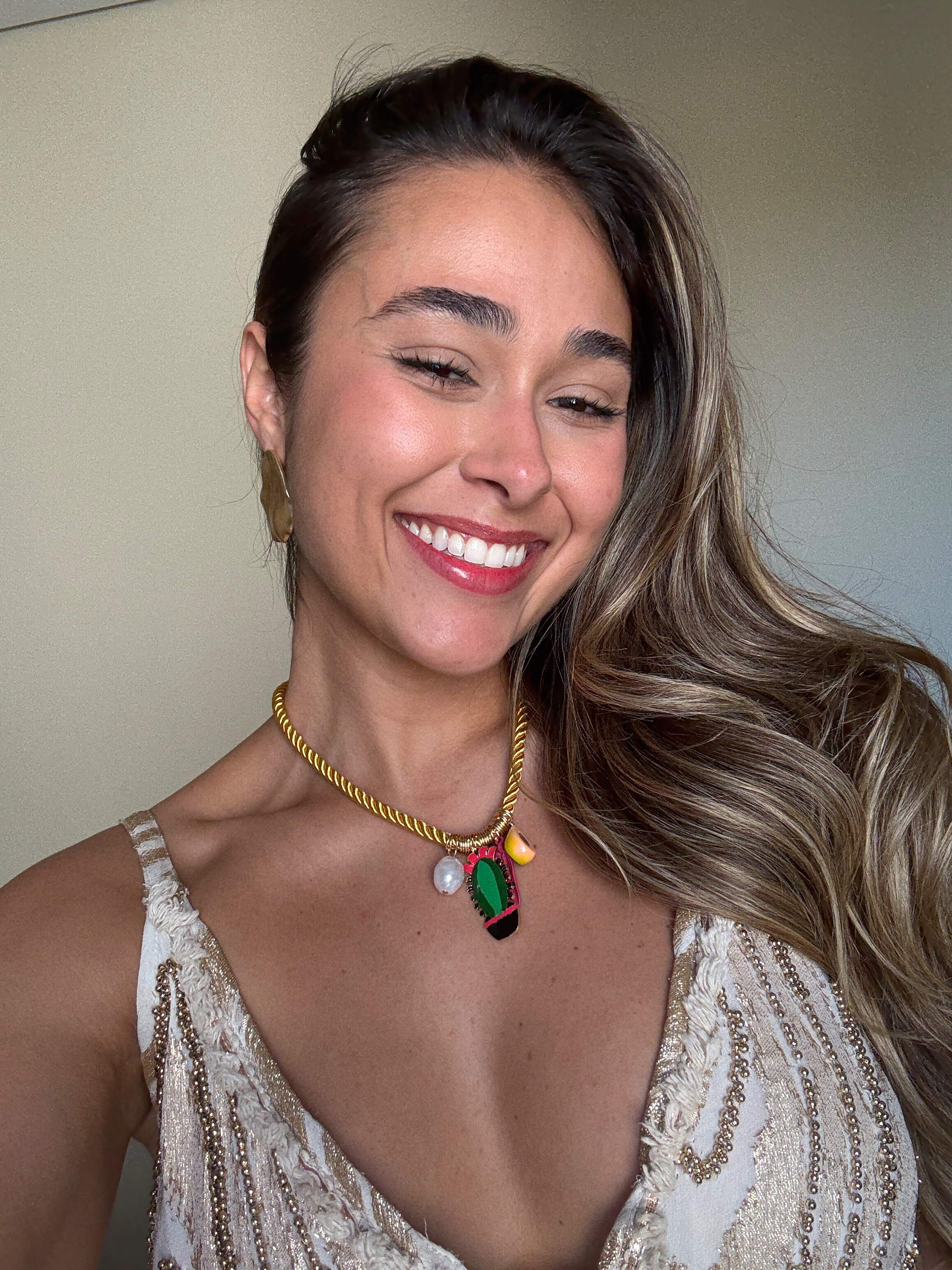 Colar Cacto e Frutas Tropicais