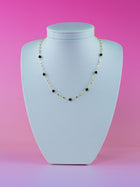 Choker Cristal Preto Banhado a Ouro 18k