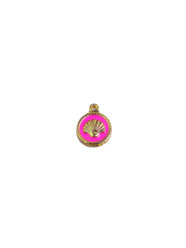 Pingente Dourado Rosa escuro com Concha