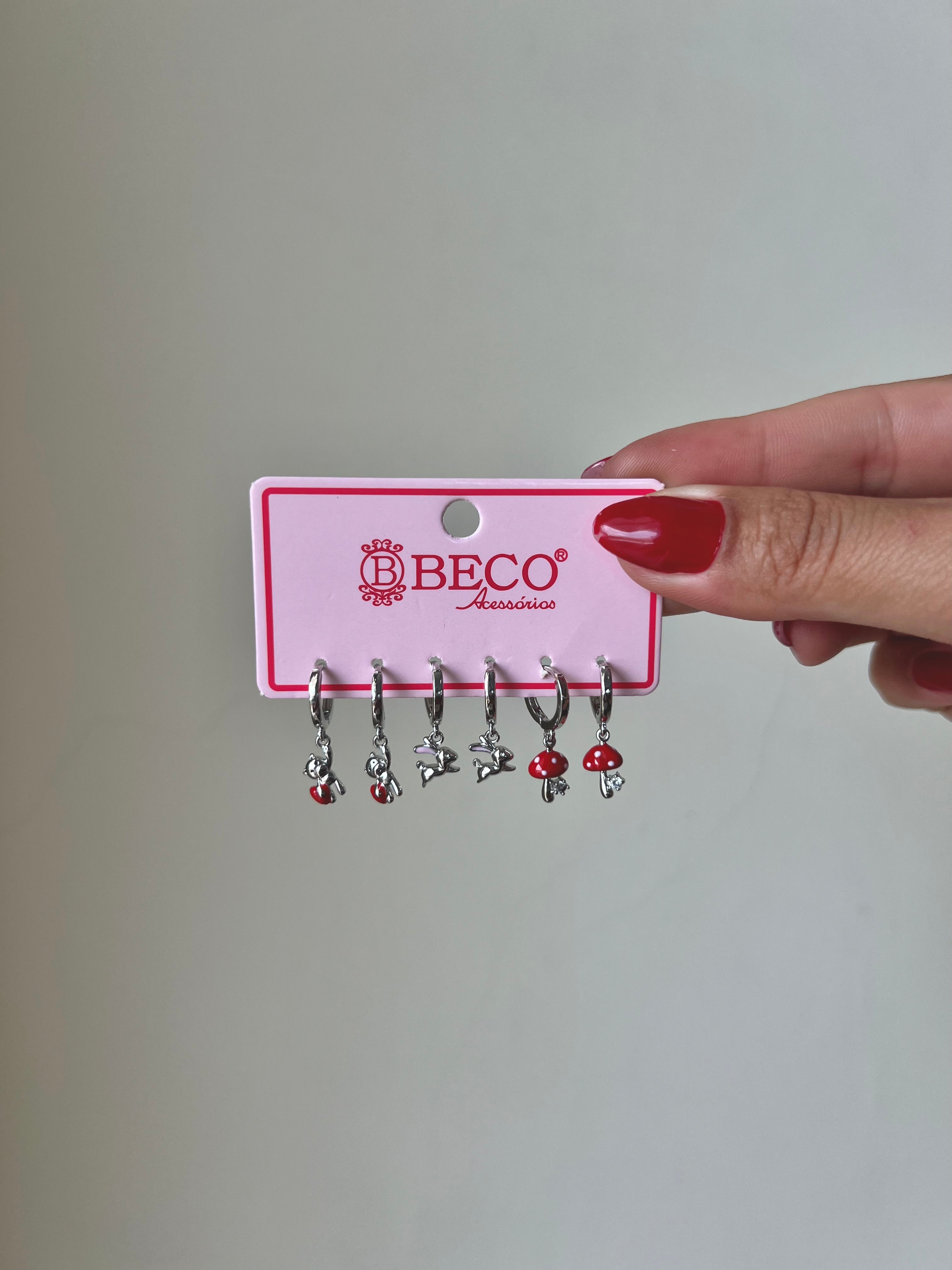 Conjunto de Argolas Encantos Cherry & Fun