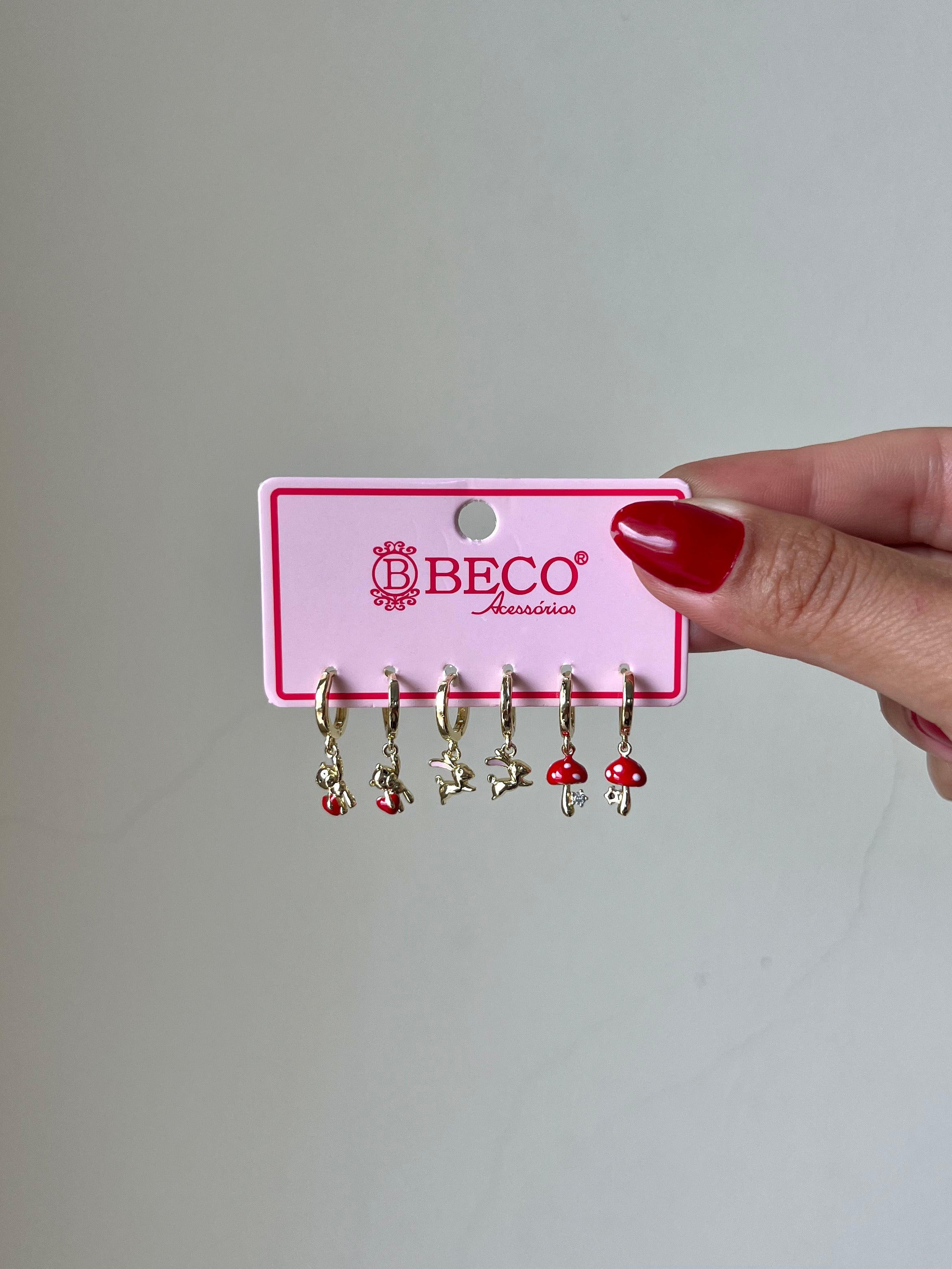 Kit De Brincos De Argola Com Pingentes Variados