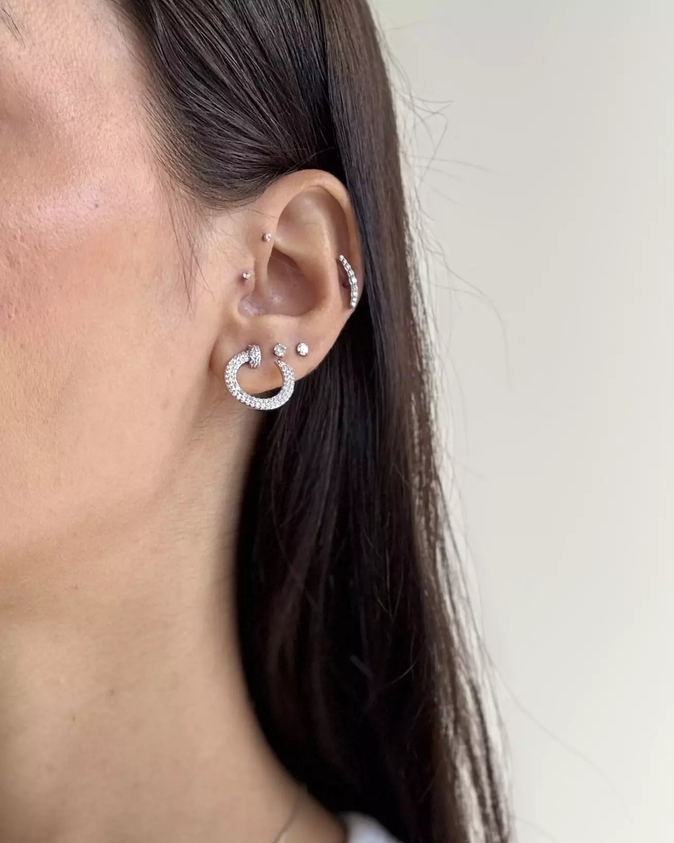 Conjunto Brinco e Colar Círculo Cravejado