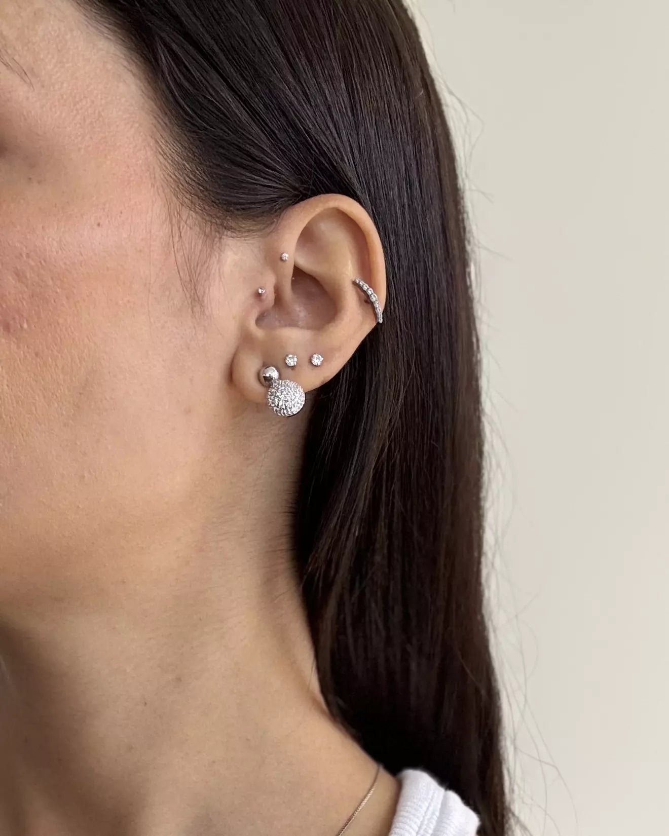 Conjunto Brinco E Colar Bola Cravejada