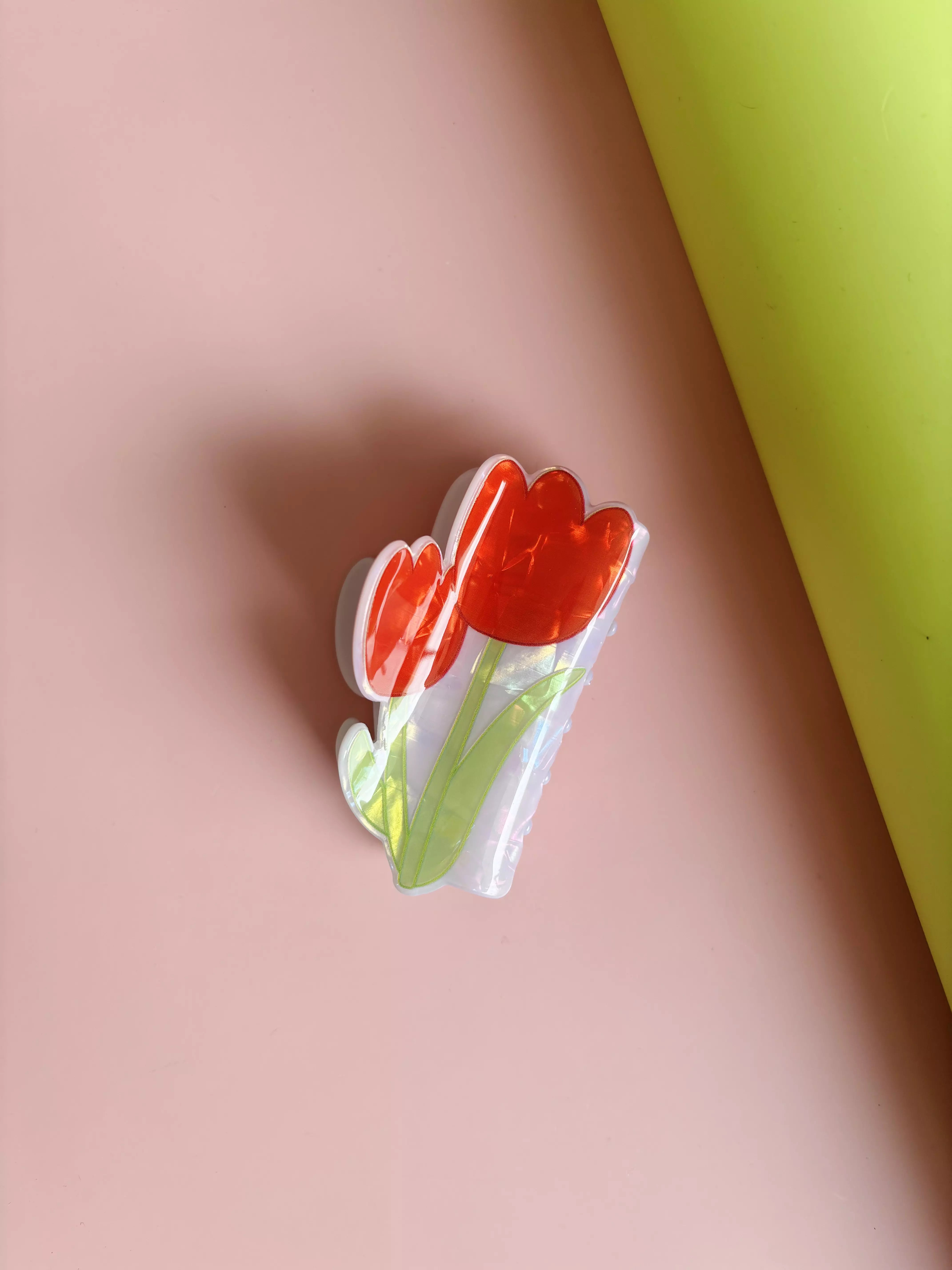 Piranha de Cabelo Acrílica Flor Transparente