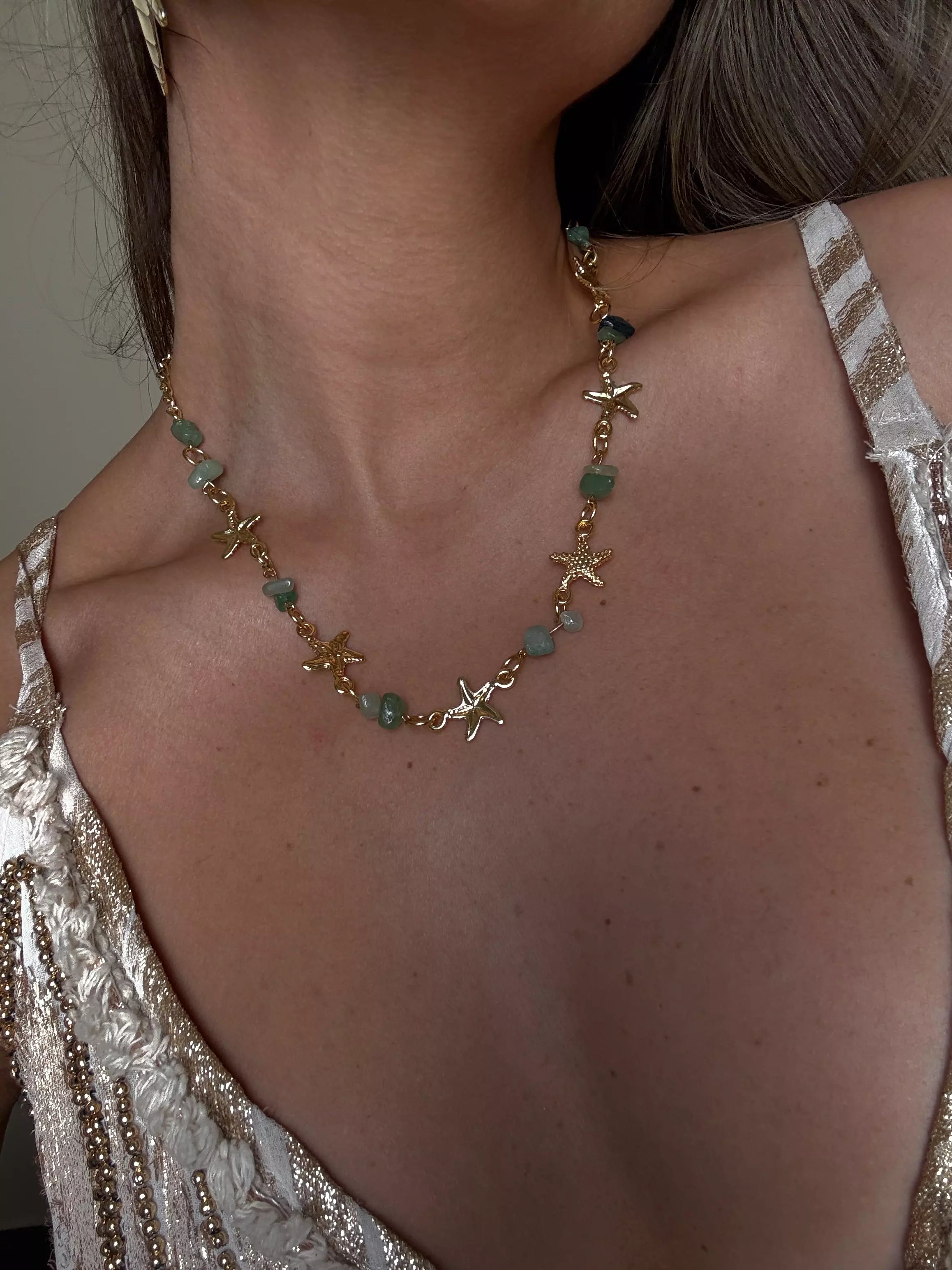 Colar Estrelas do Mar com Pedrinhas