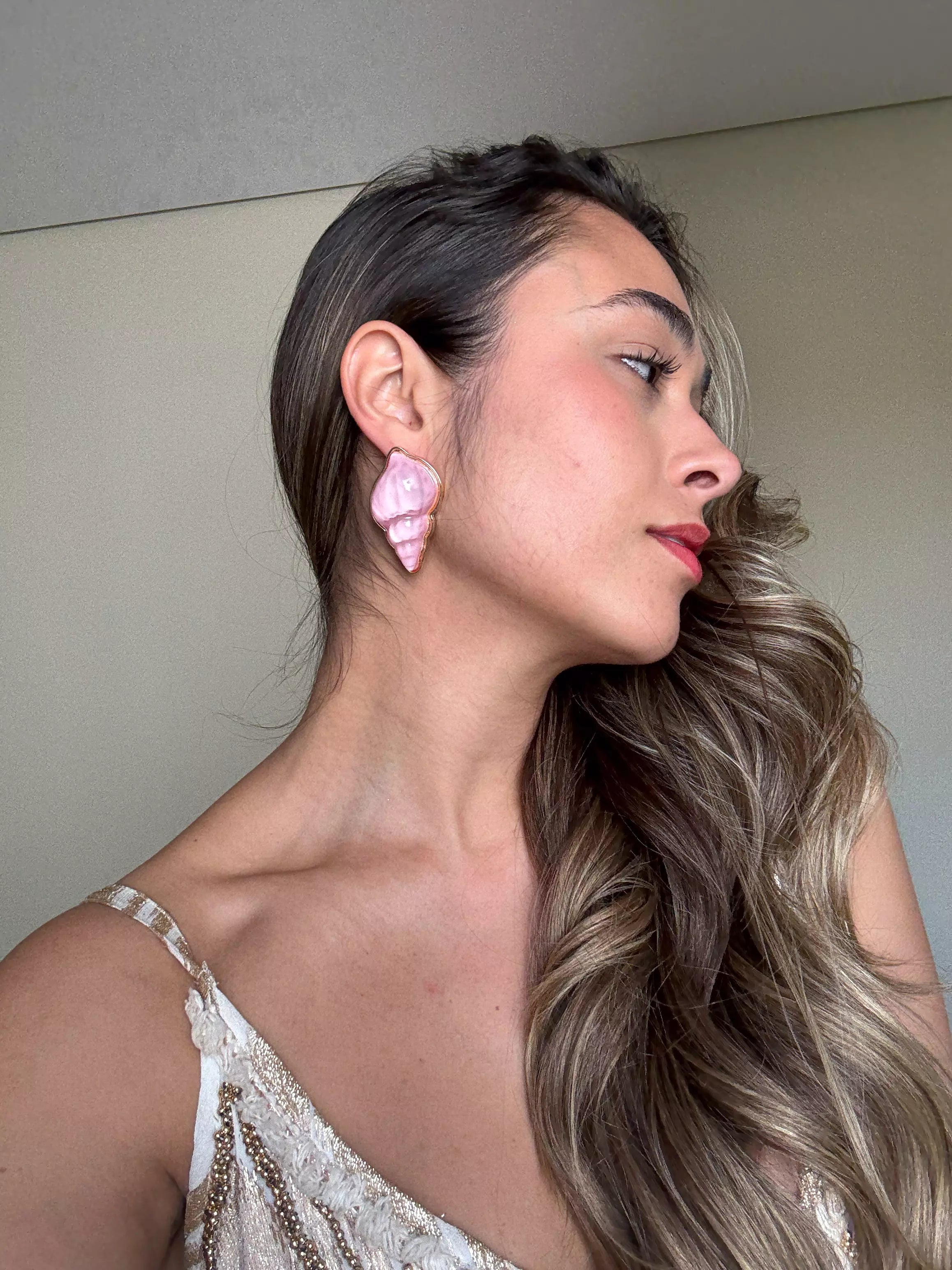 Brinco Concha Colorido