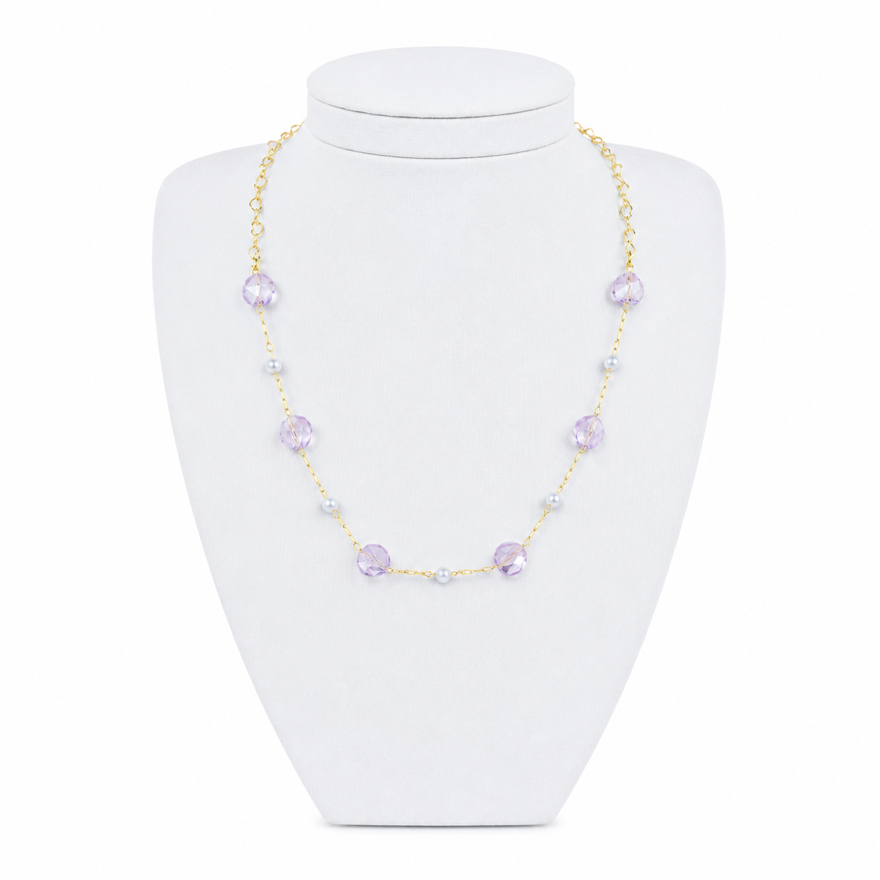 Choker Cristal Coração com Pérola Banhado a Ouro 18k