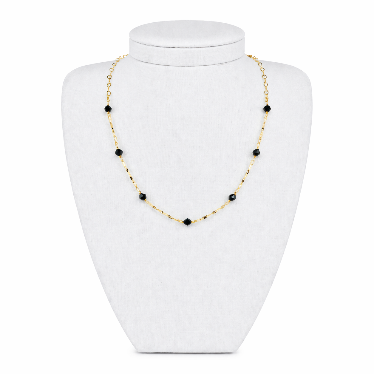 Choker Cristal Preto Banhado a Ouro 18k