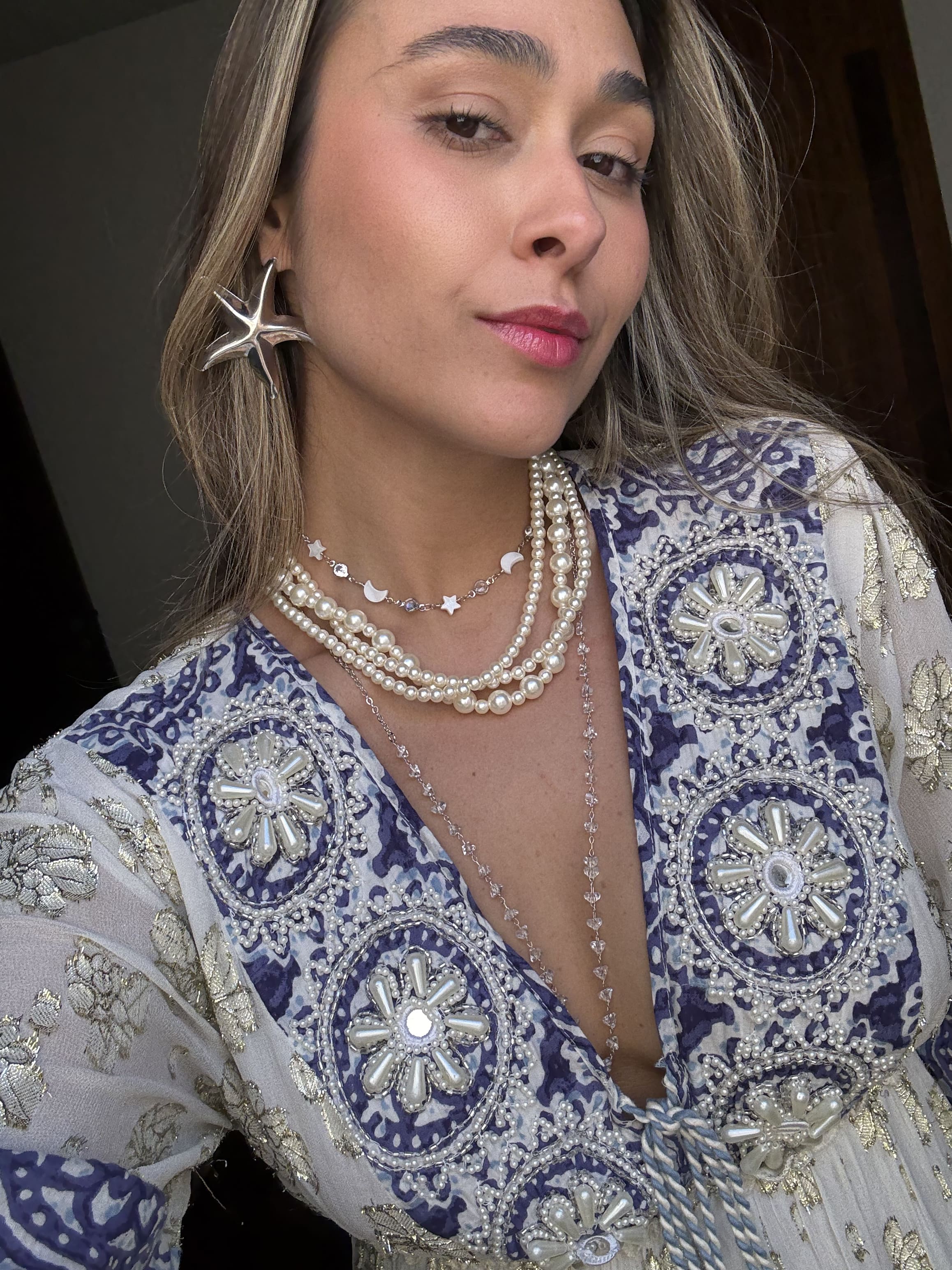 Brinco Estrela do Mar Prateado