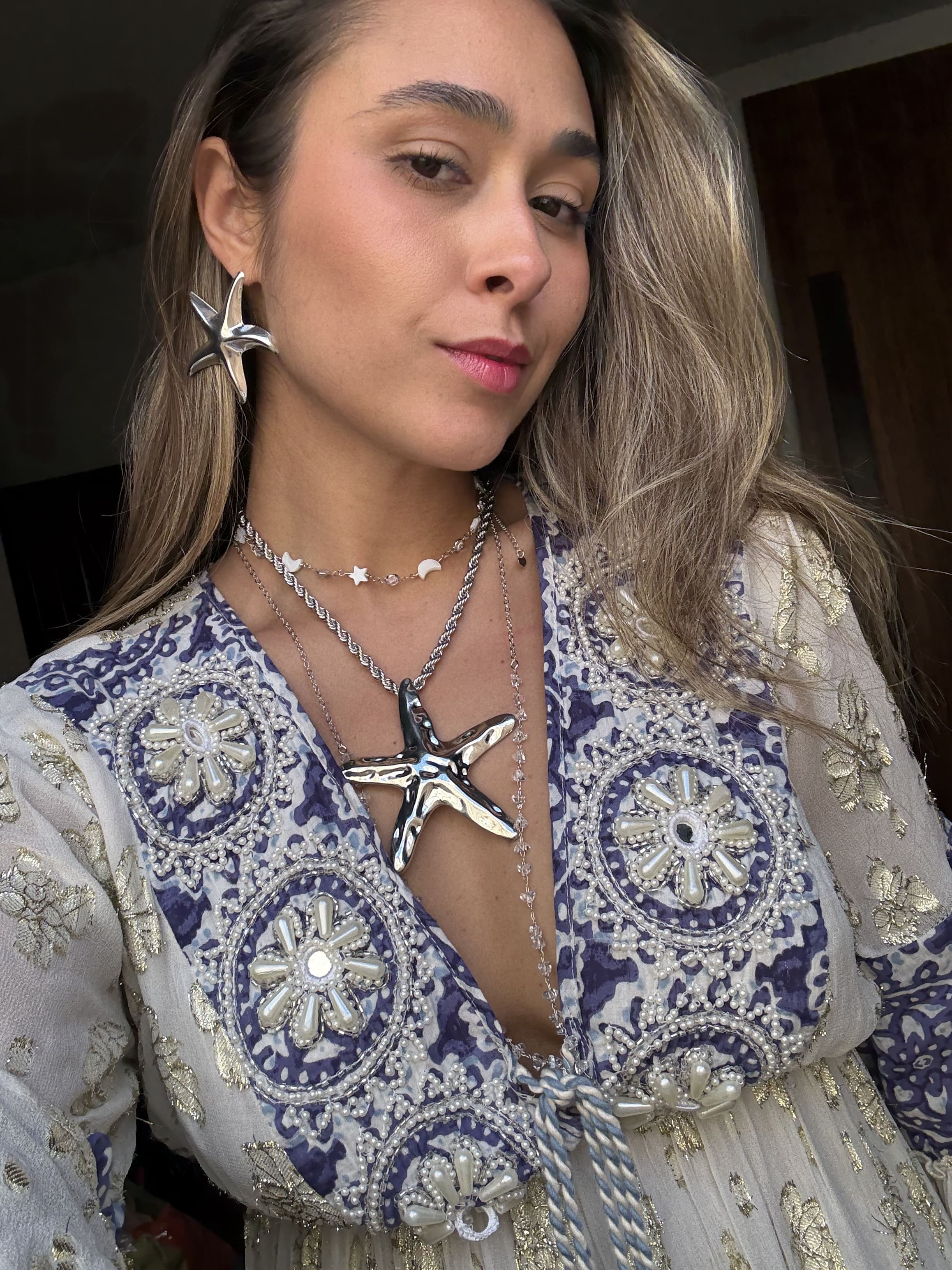 Brinco Estrela do Mar Prateado