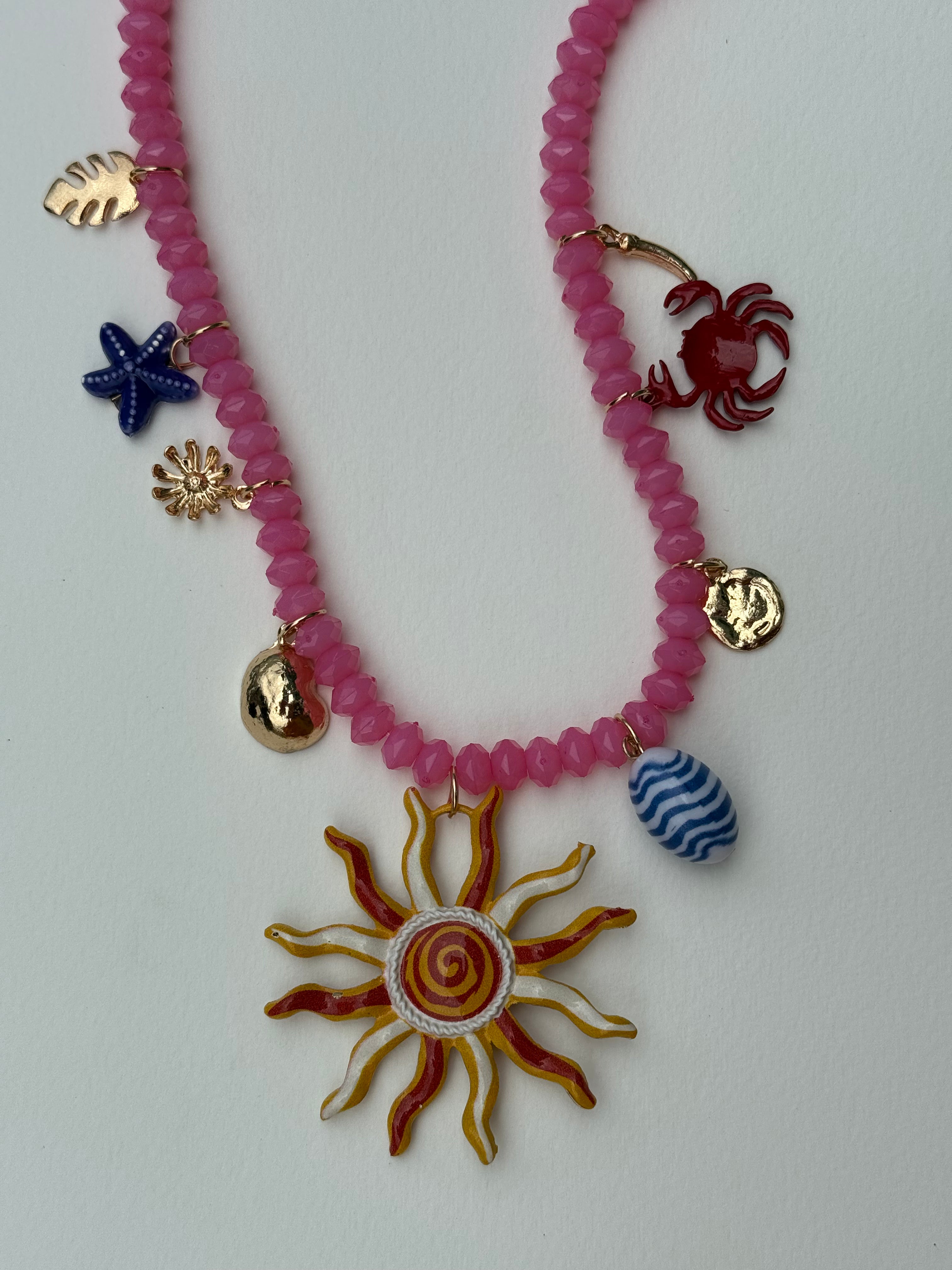 Colar Sol e Pingentes Marinhos